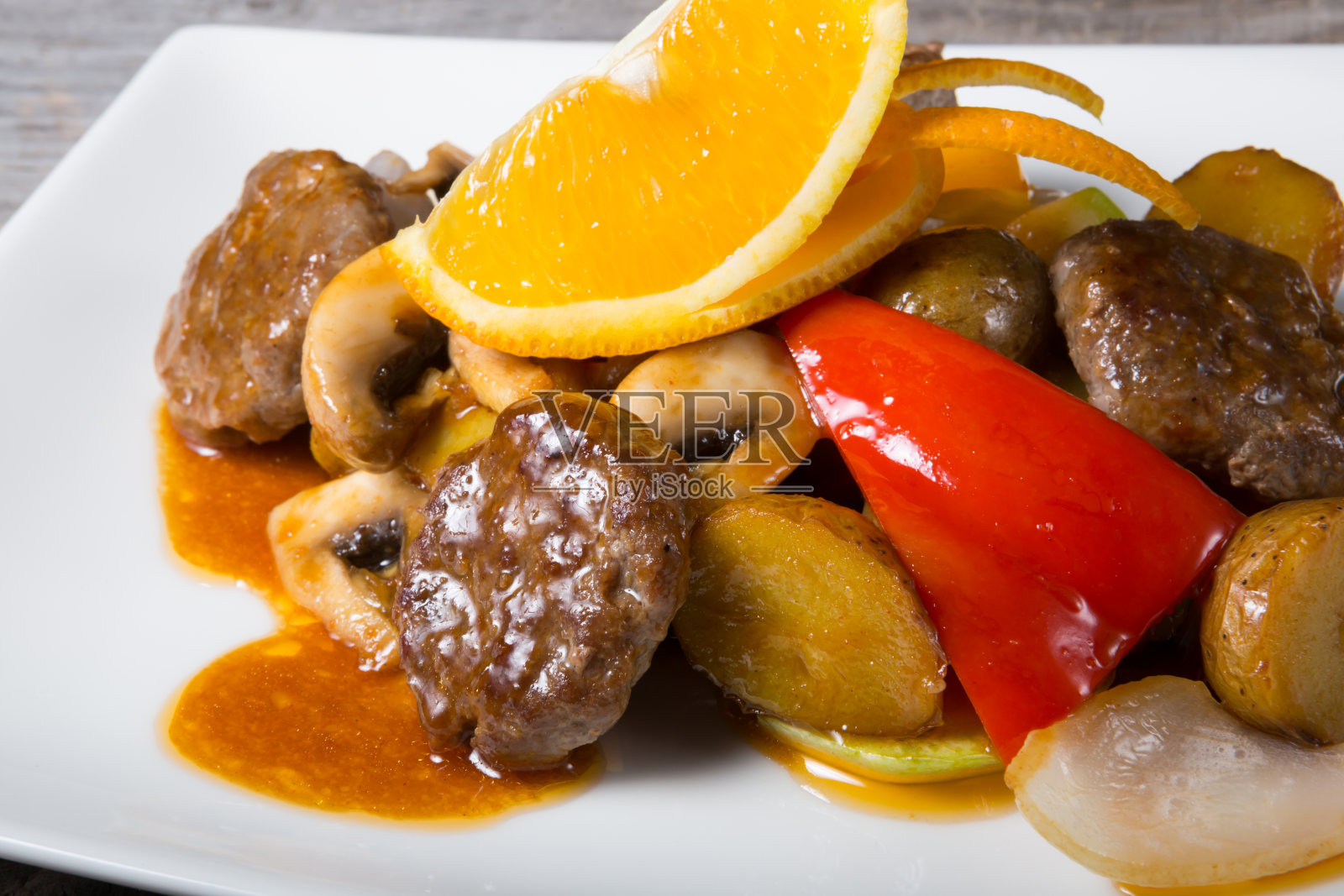 亚洲肉沙拉照片摄影图片