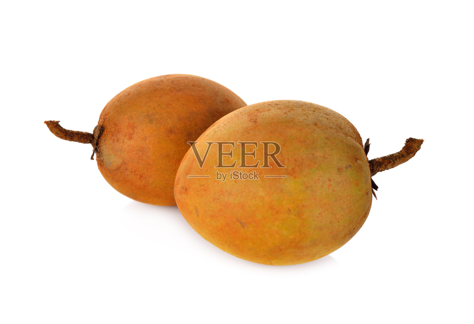 成熟的沙冬果，茎白色底照片摄影图片