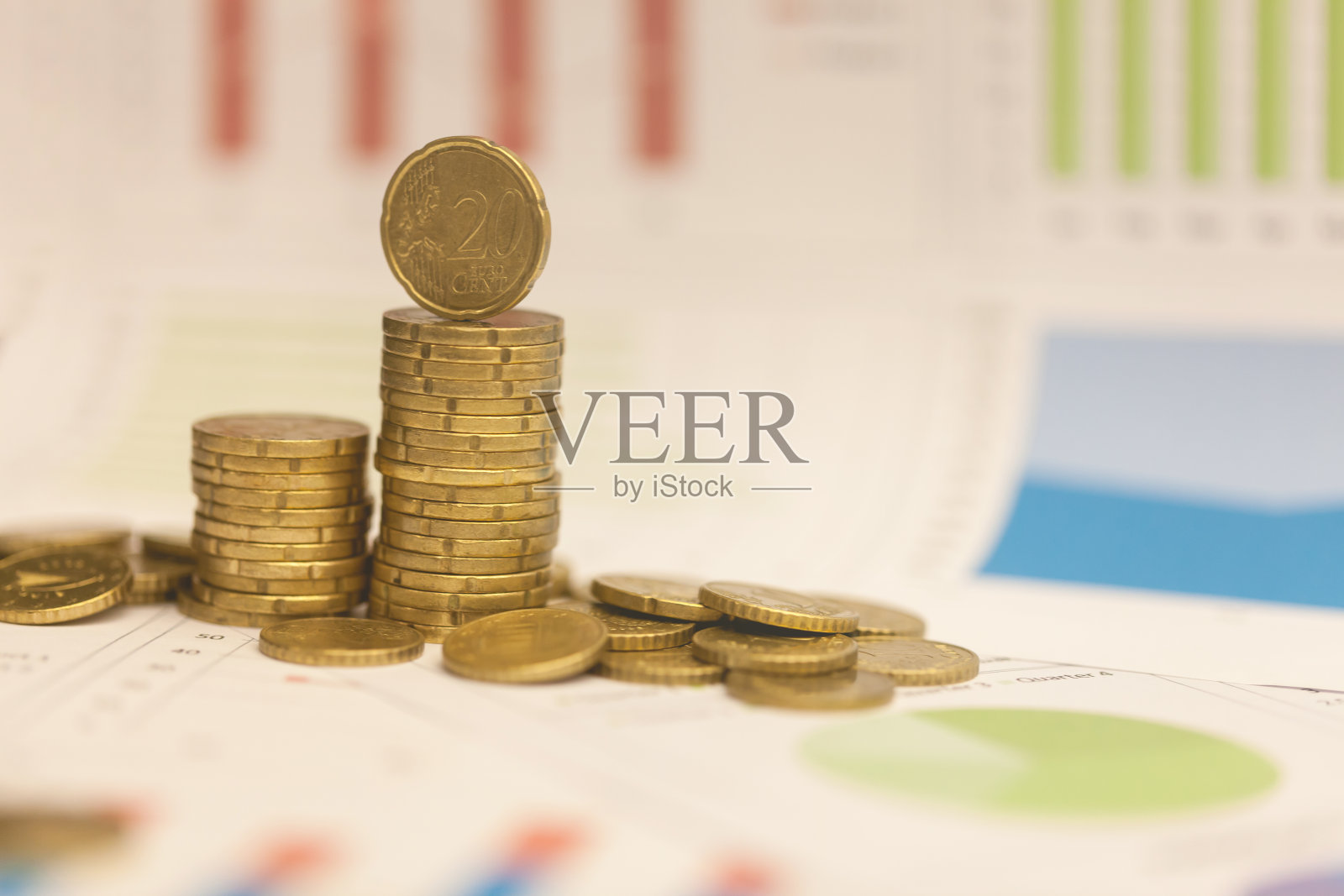 欧分和图表。照片摄影图片