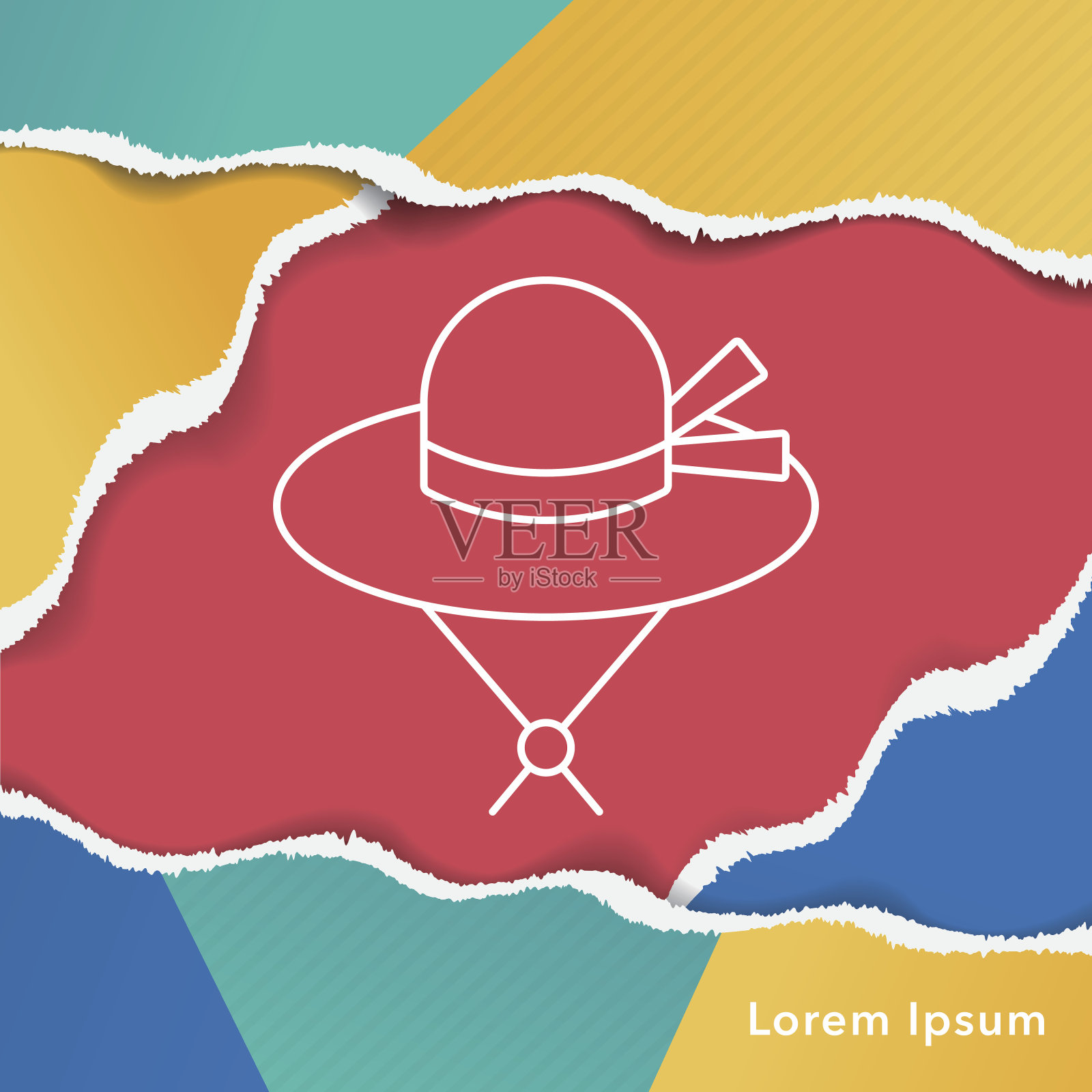 太阳帽线图标插画图片素材