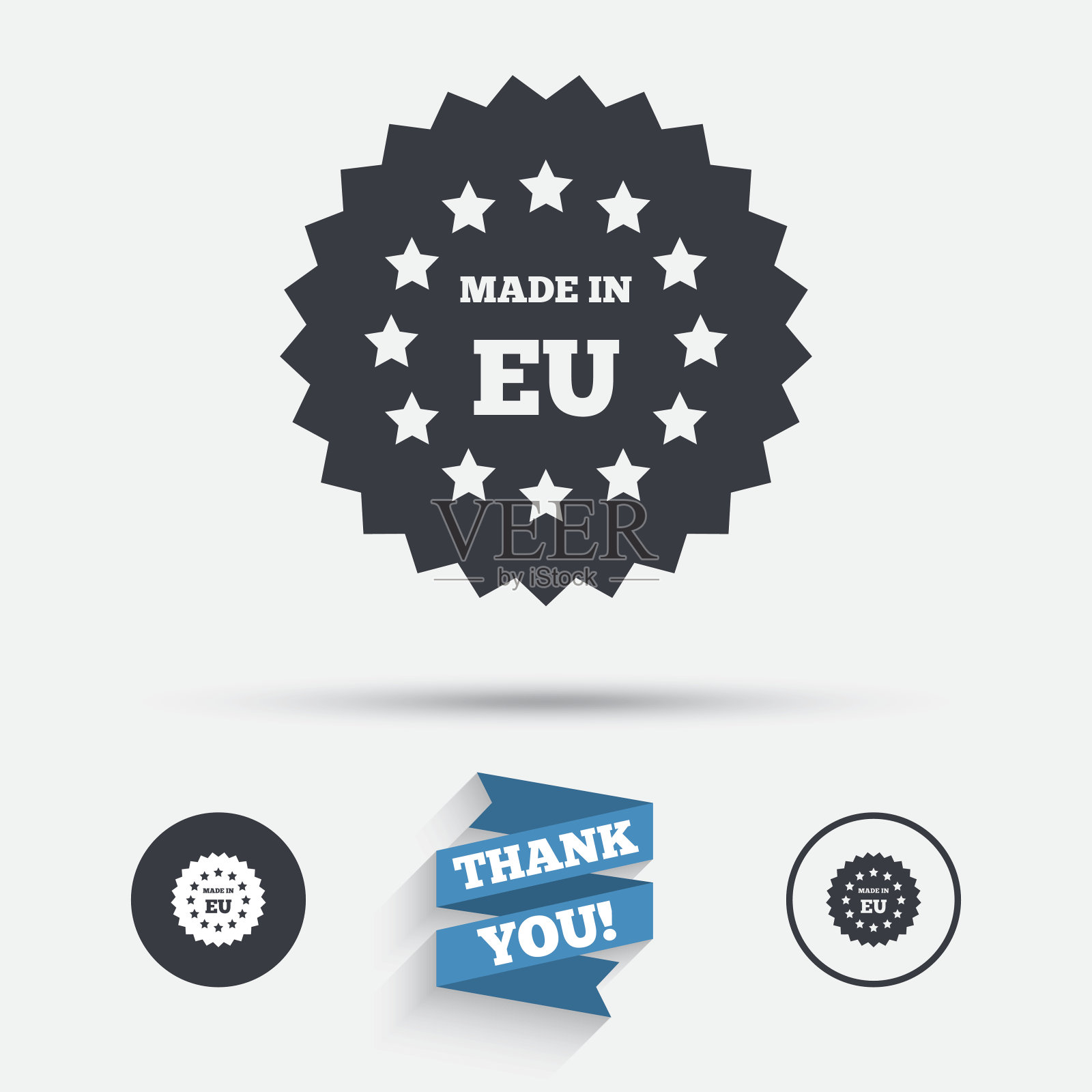 欧盟制造的图标。出口产品的象征。插画图片素材