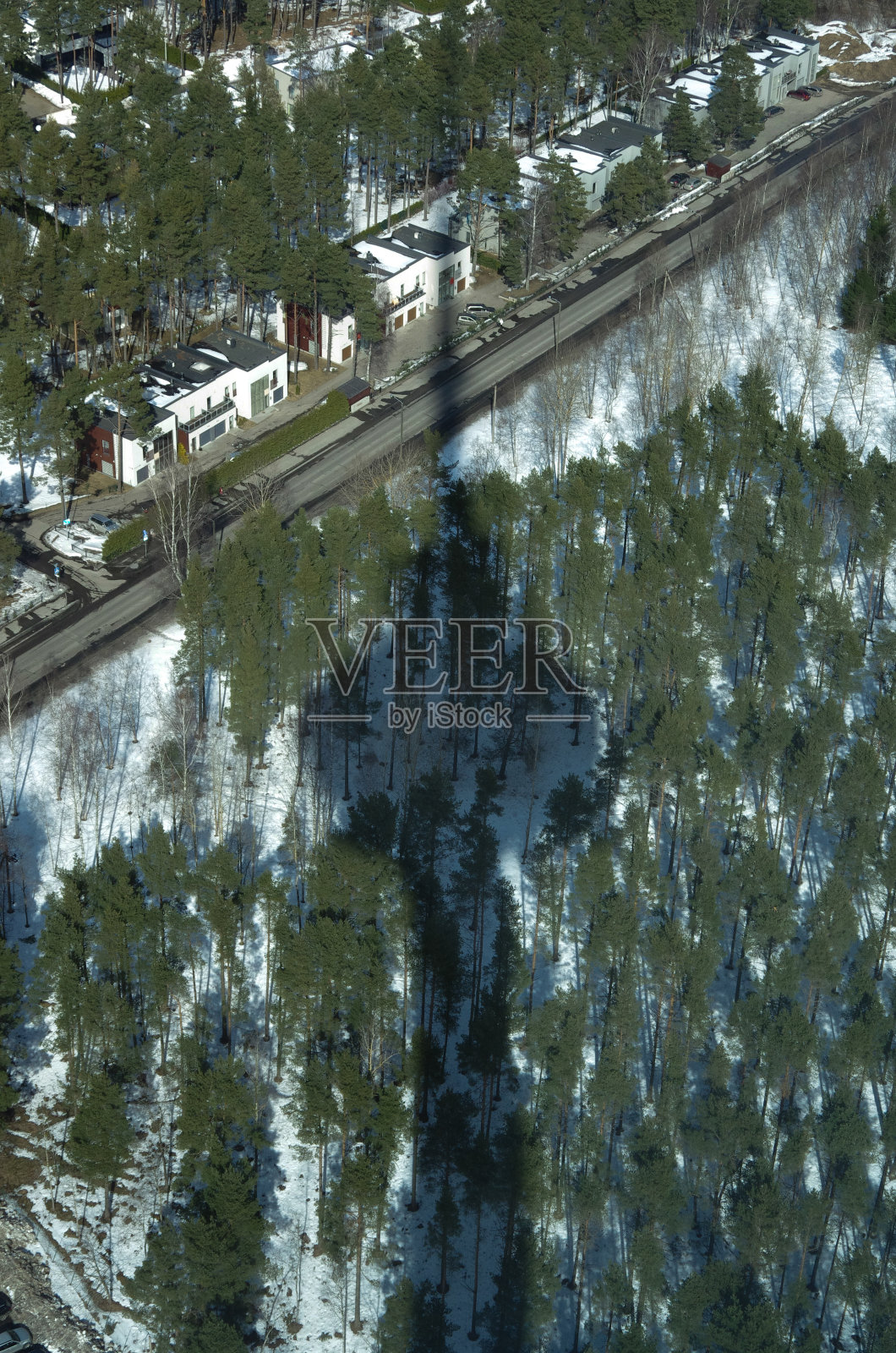 冬天的风景。鸟瞰。照片摄影图片