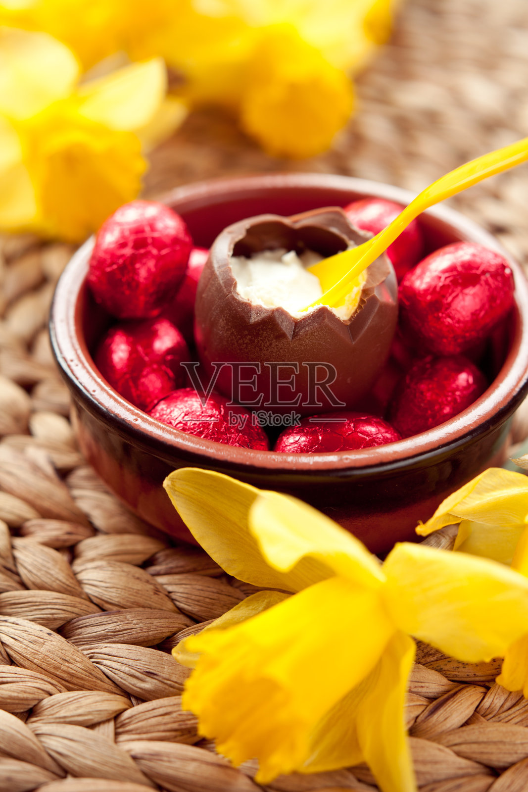 复活节巧克力蛋照片摄影图片