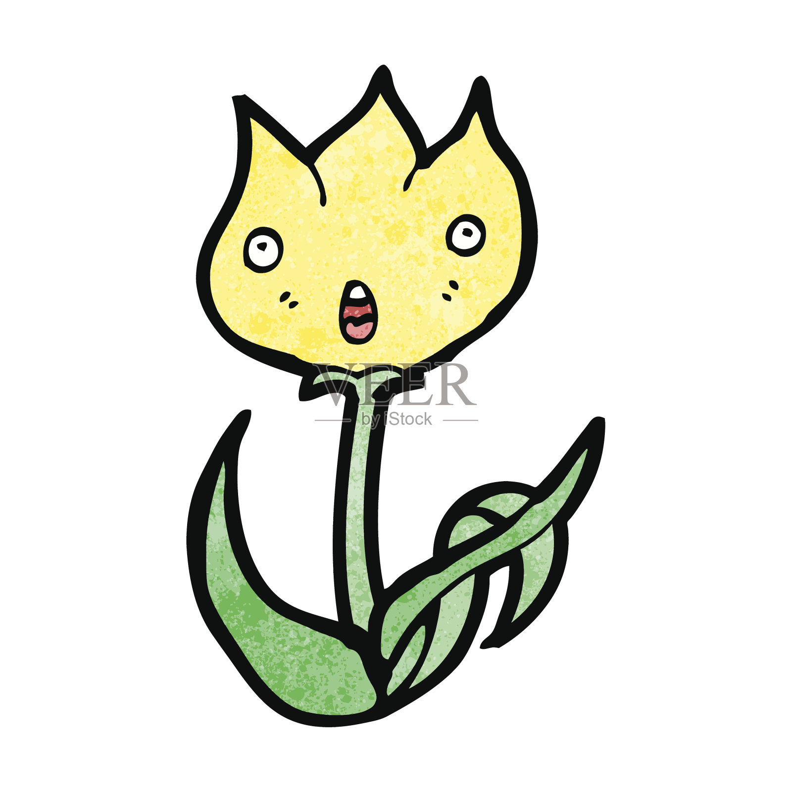 花卡通人物插画图片素材