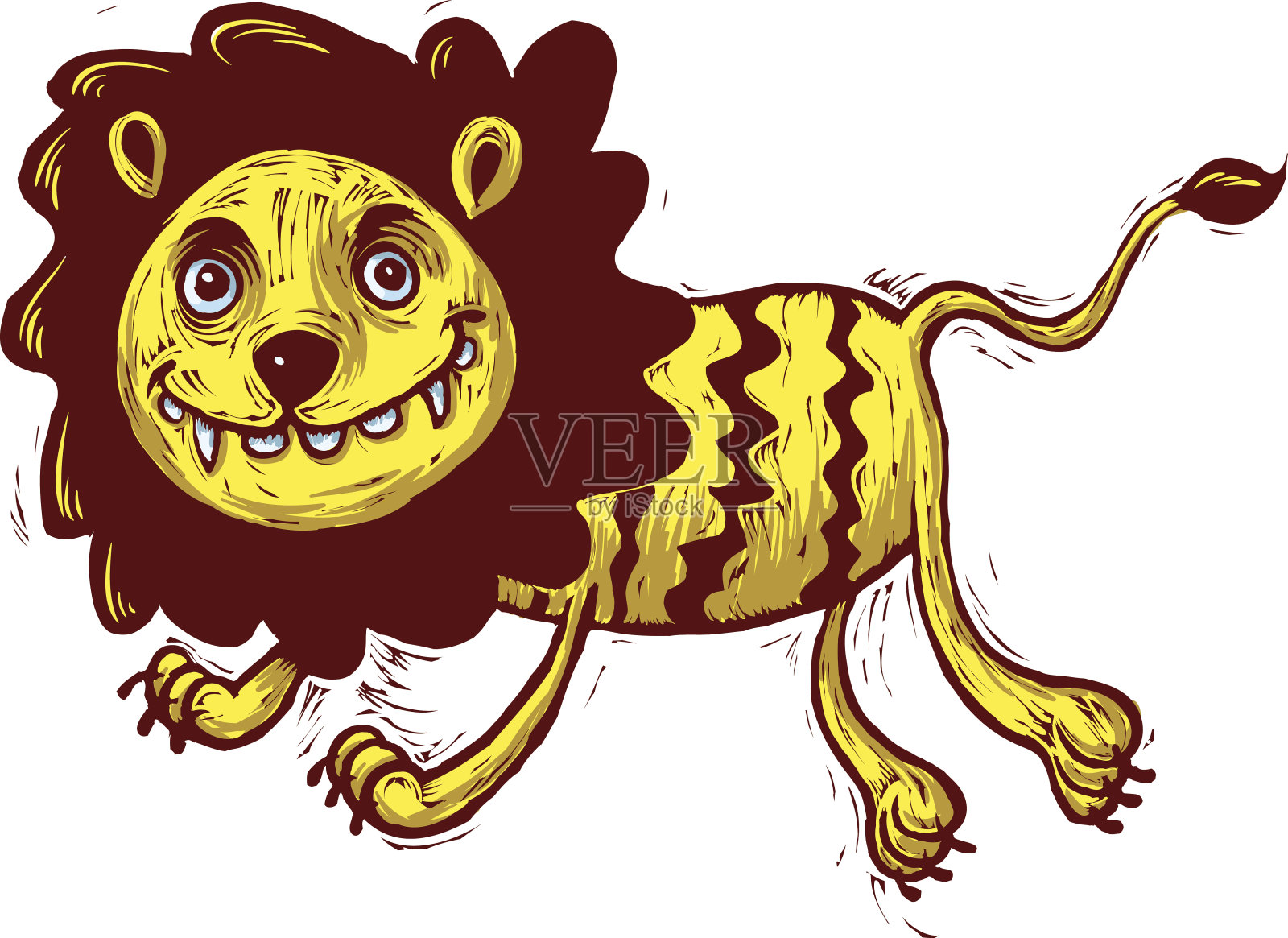 狮子卡通跳设计元素图片