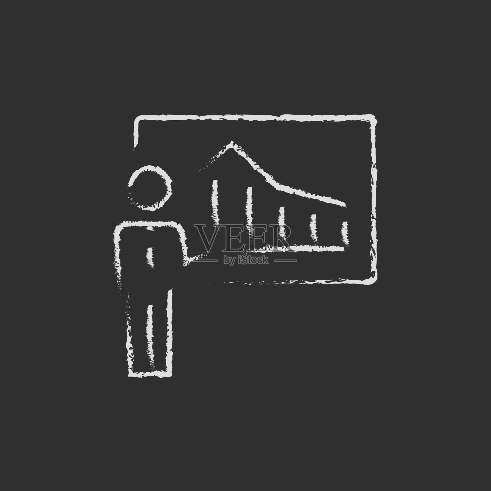 商人与信息图表图标画在粉笔图标素材