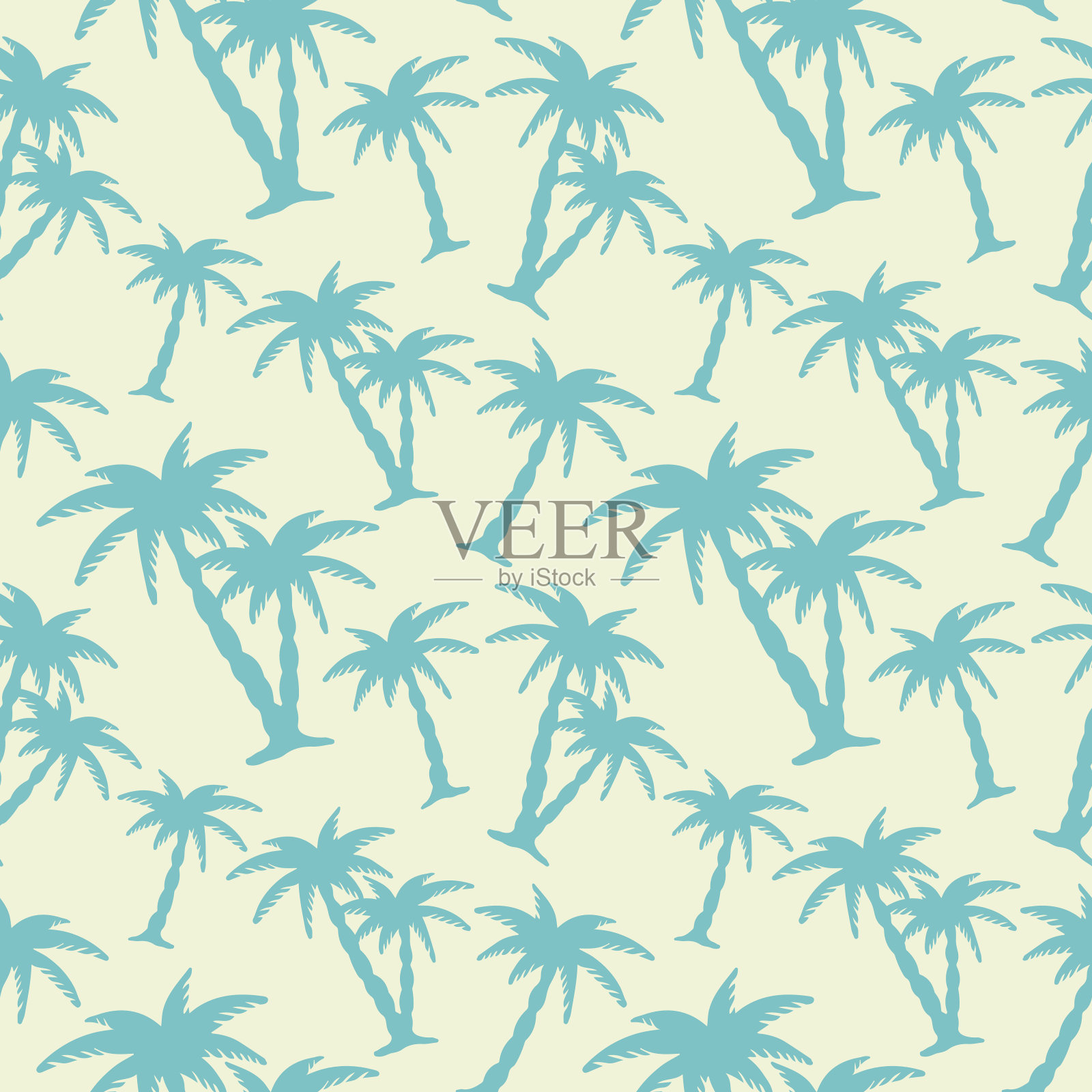 无缝图案与椰子树的轮廓插画图片素材