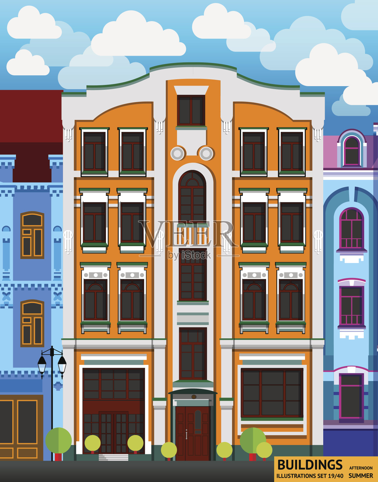 建筑19插画图片素材