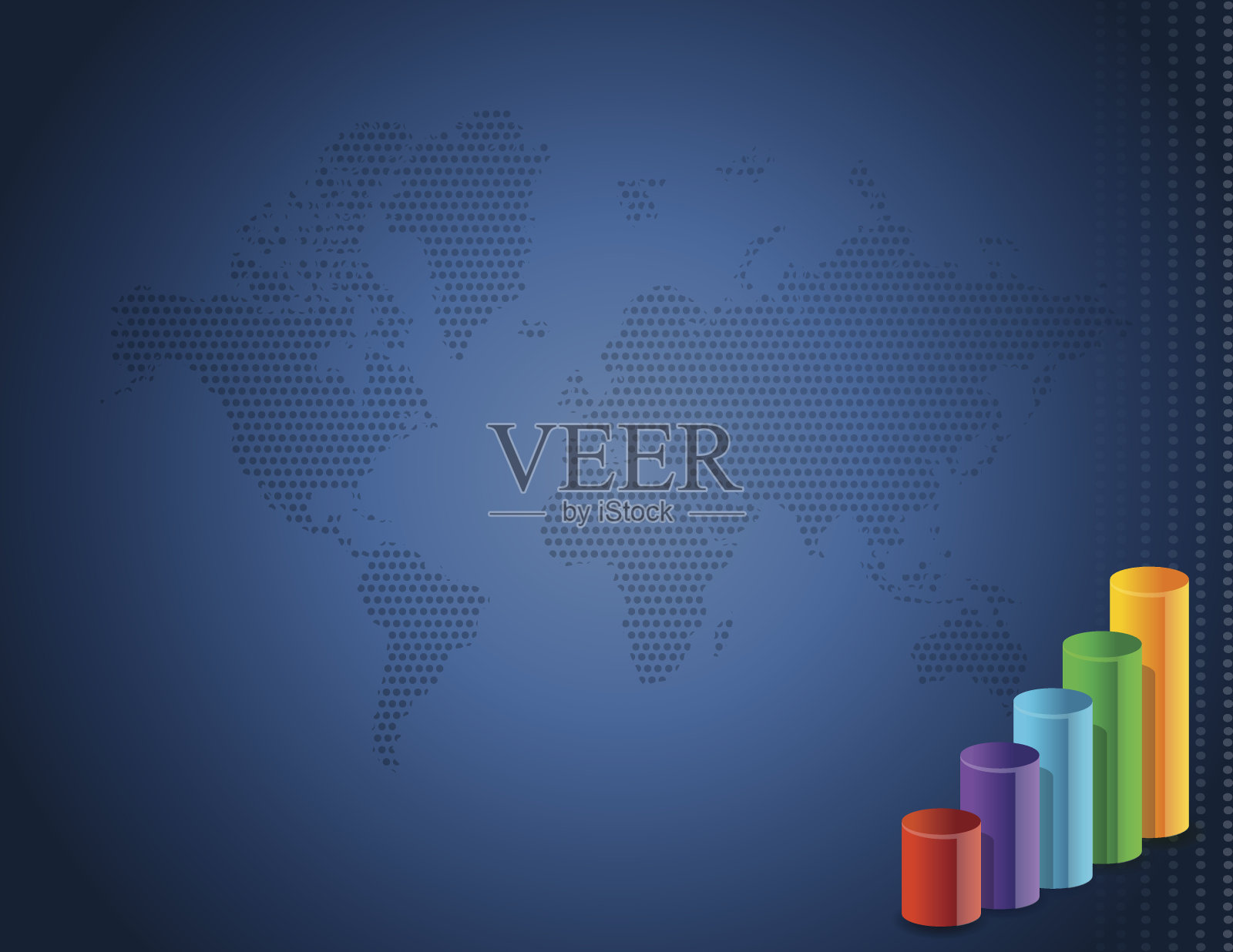 背景与创造性的条形图和地图插画图片素材