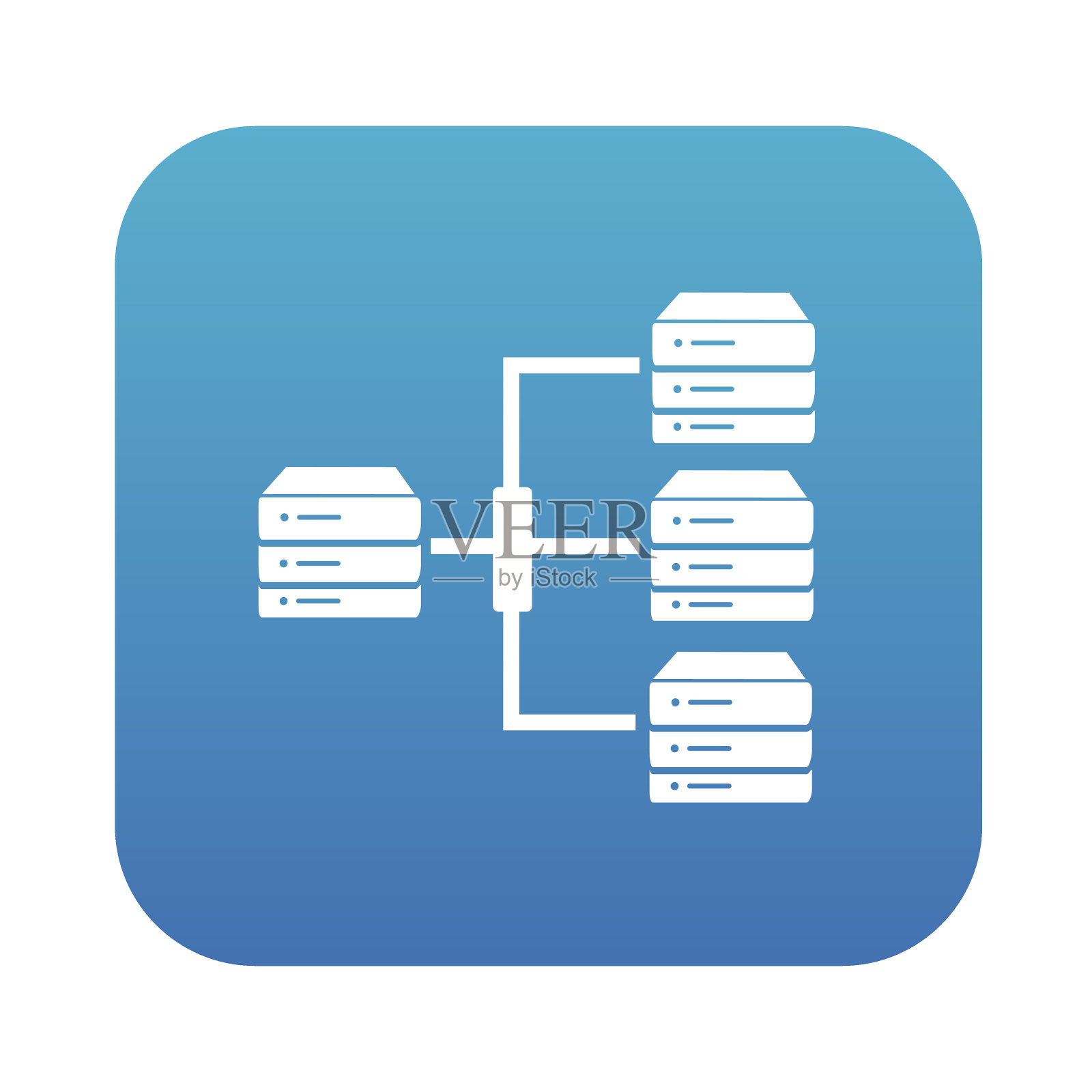 数据库设计上的蓝色按钮背景，矢量插画图片素材