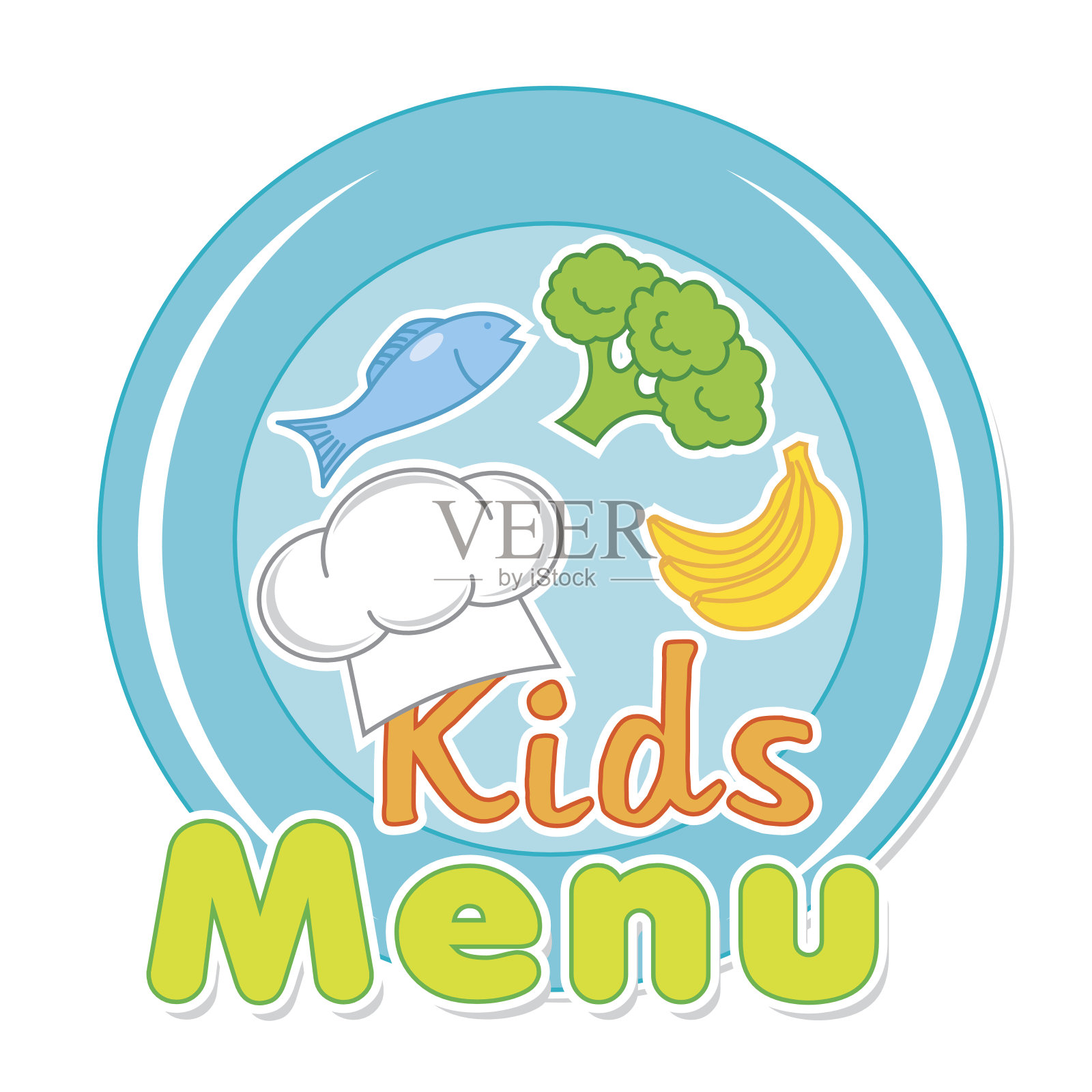 儿童菜单。插画图片素材
