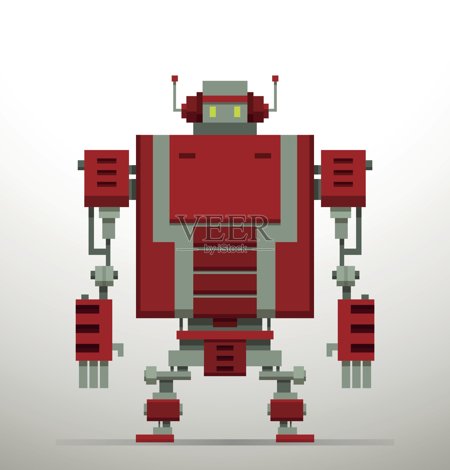 像素机器人,红插画图片素材
