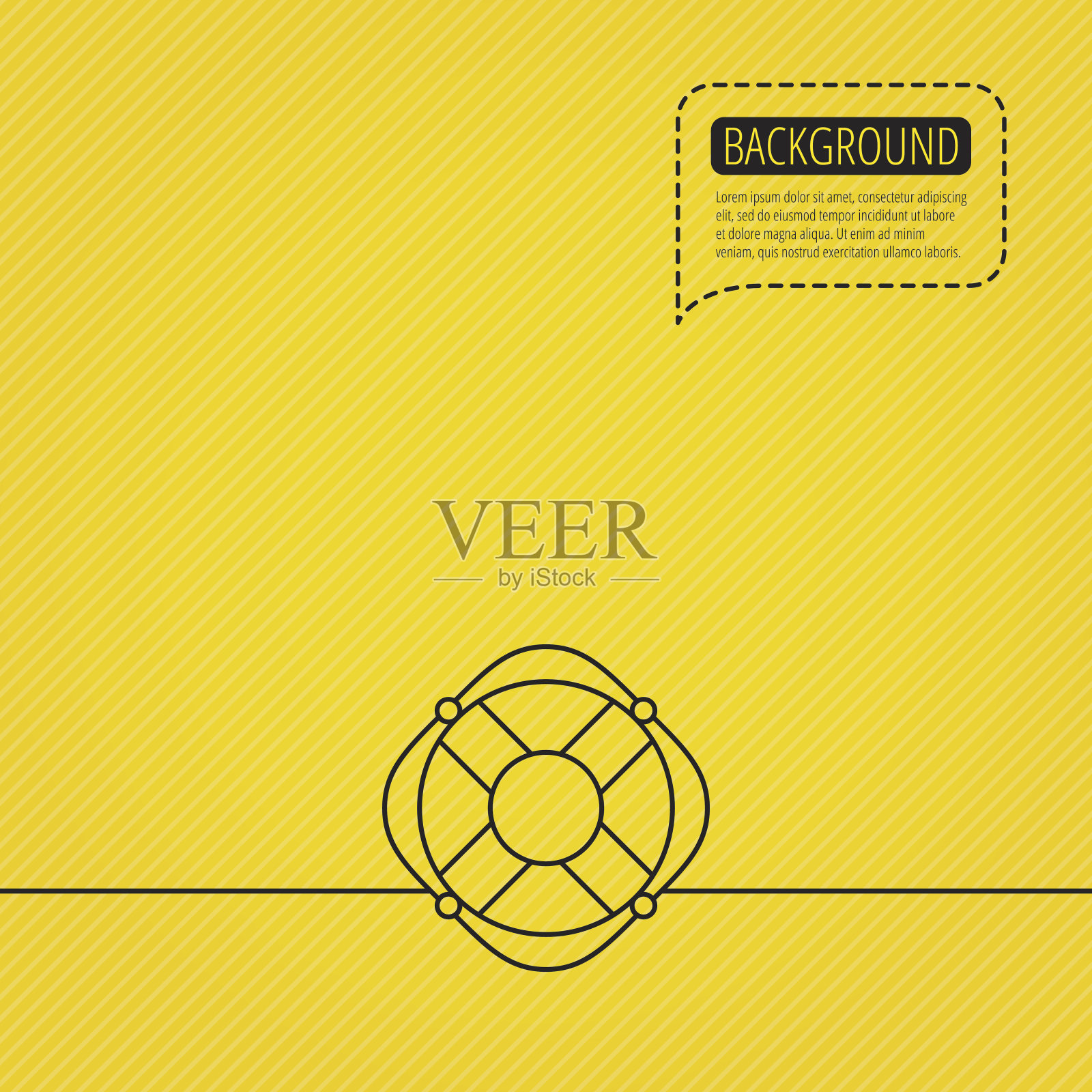 有绳子图标的救生圈。救生圈的迹象。插画图片素材