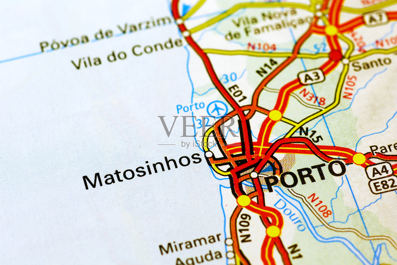 地图上的波尔图地区照片摄影图片