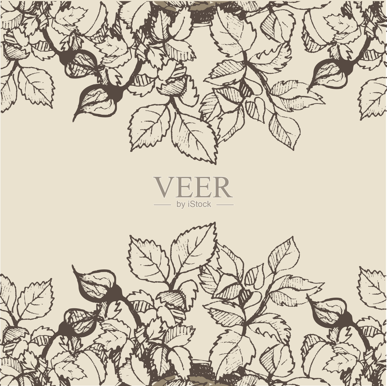 秋天的树叶插画图片素材