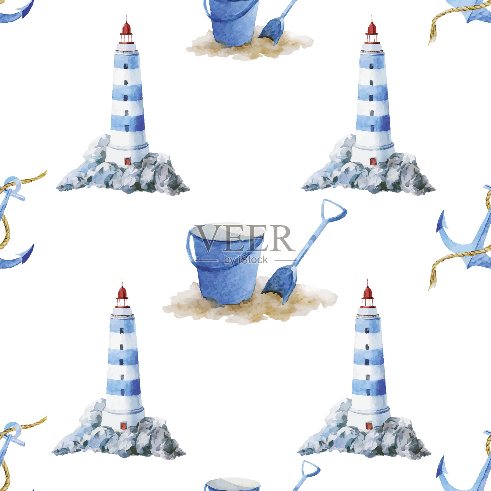 灯塔模式插画图片素材