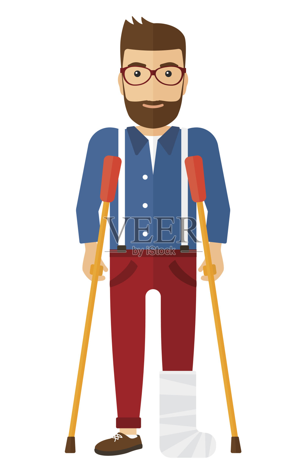 腿部骨折患者设计元素图片