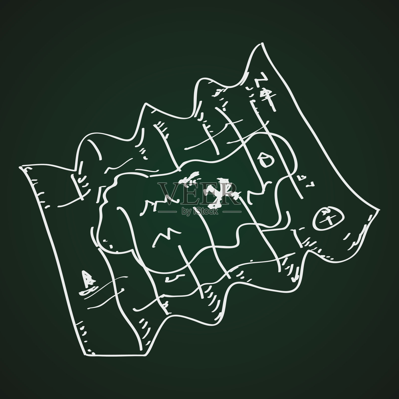 简单的地图涂鸦插画图片素材