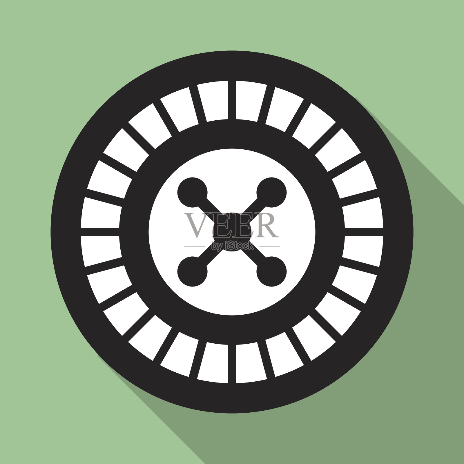 赌场轮盘赌轮平图标图标素材