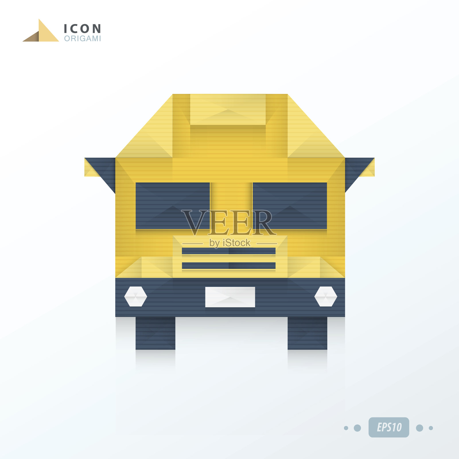 校车折纸图标设计图标素材