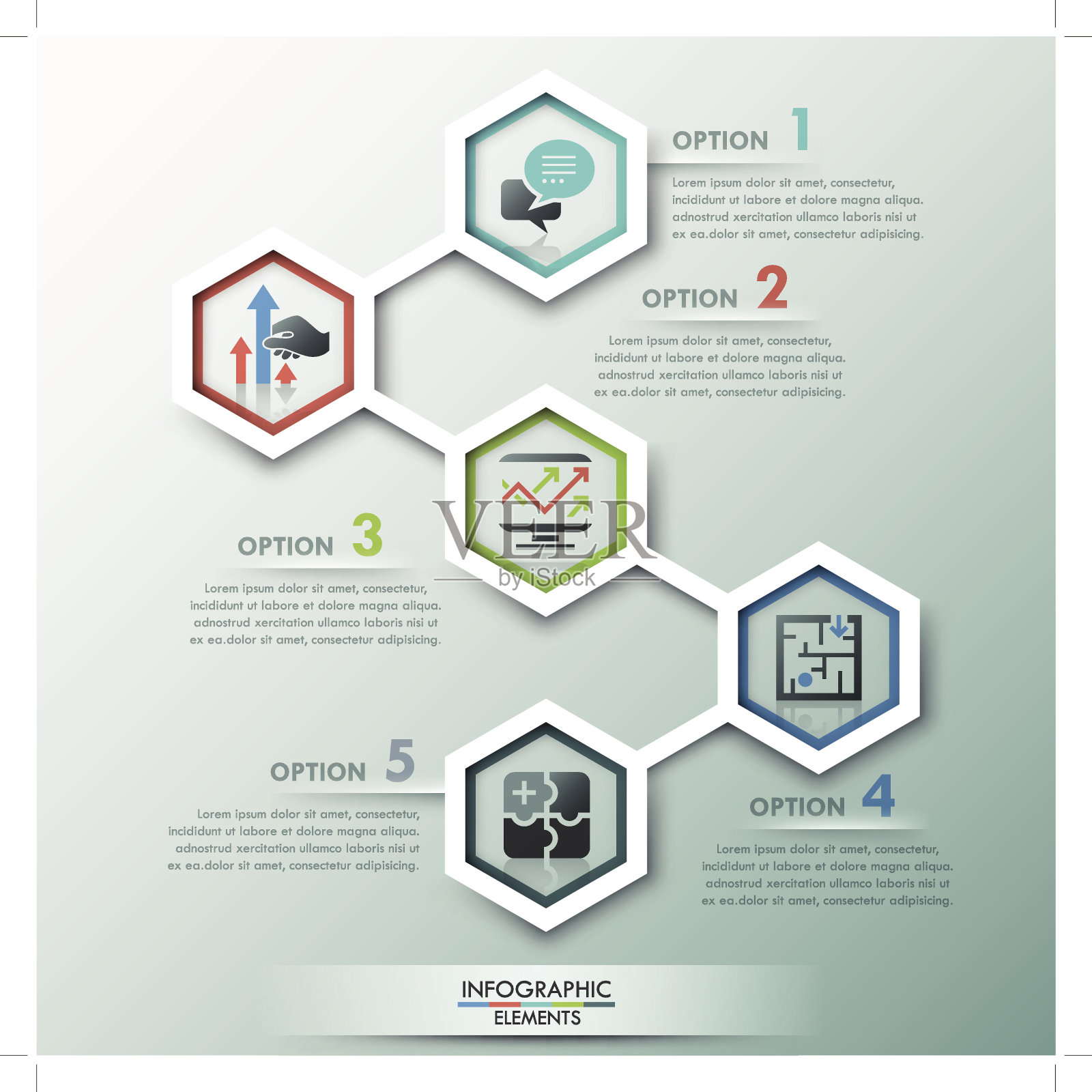 现代信息图形选项横幅插画图片素材