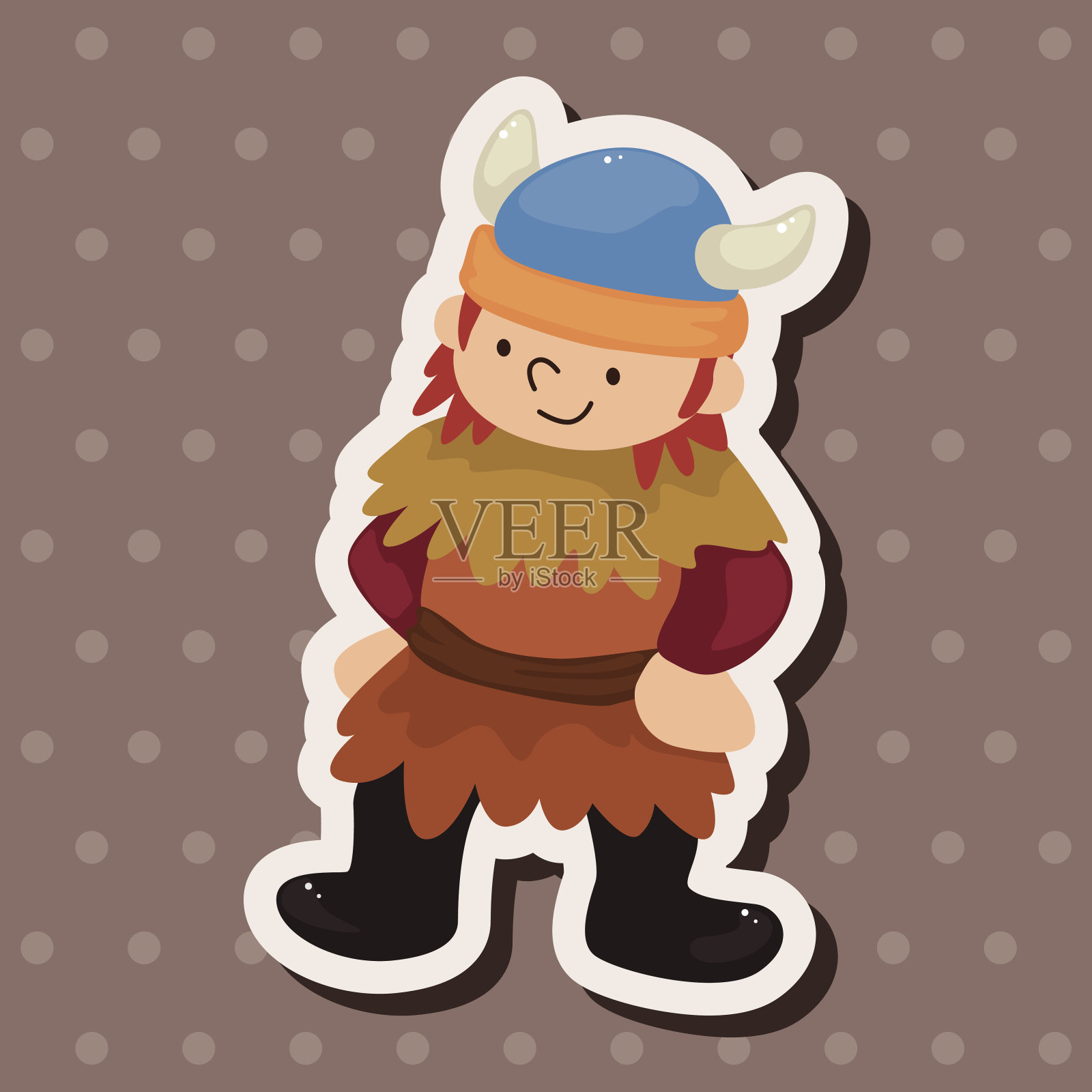 穴居人的主题元素插画图片素材