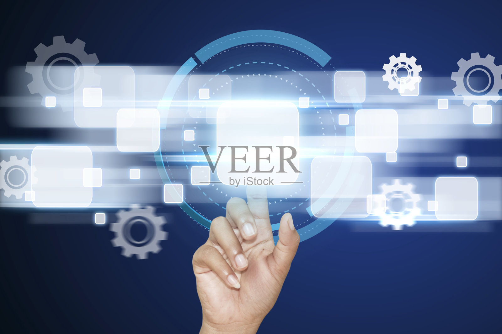 商人指触屏界面照片摄影图片