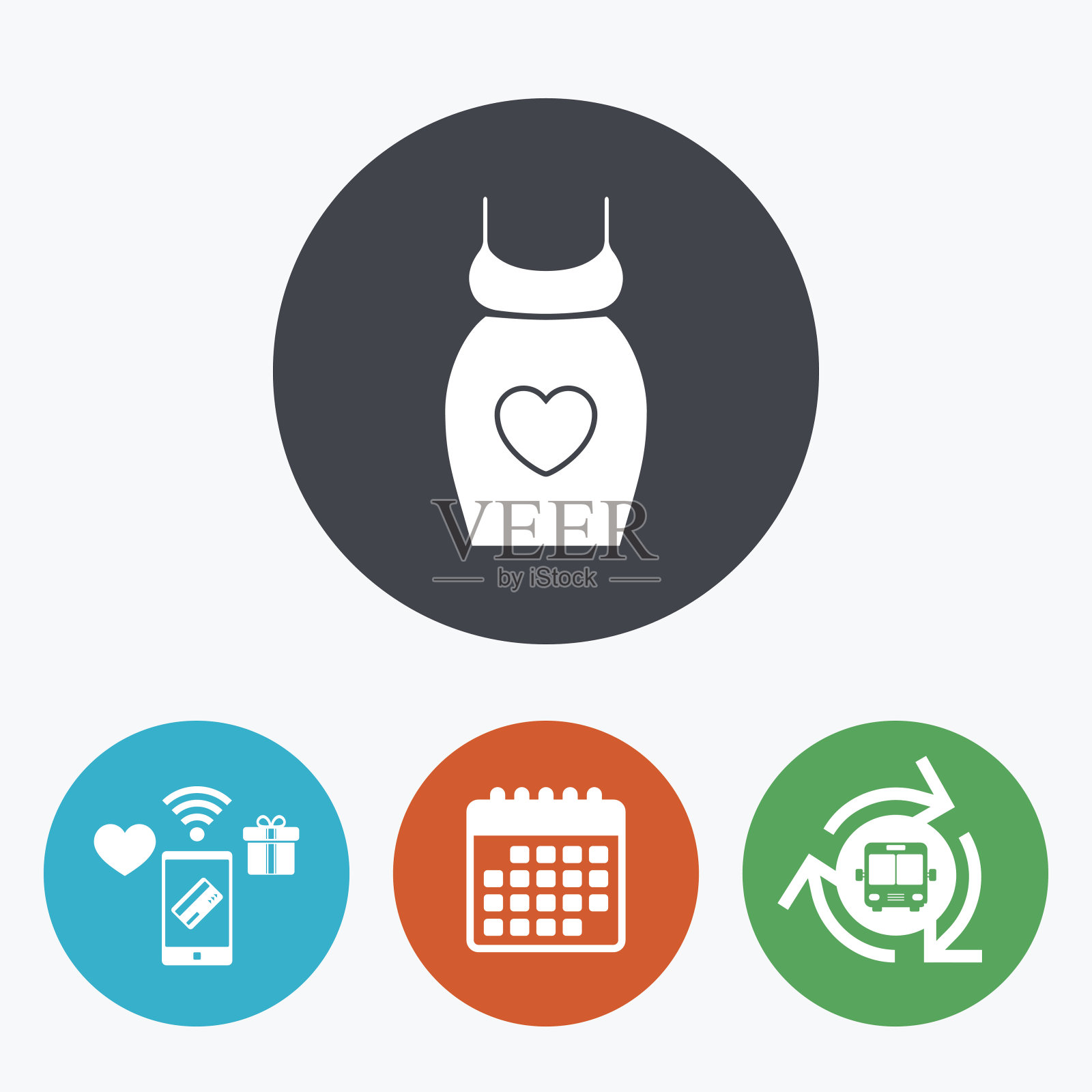 孕妇连衣裙标志图标，母性象征图标素材