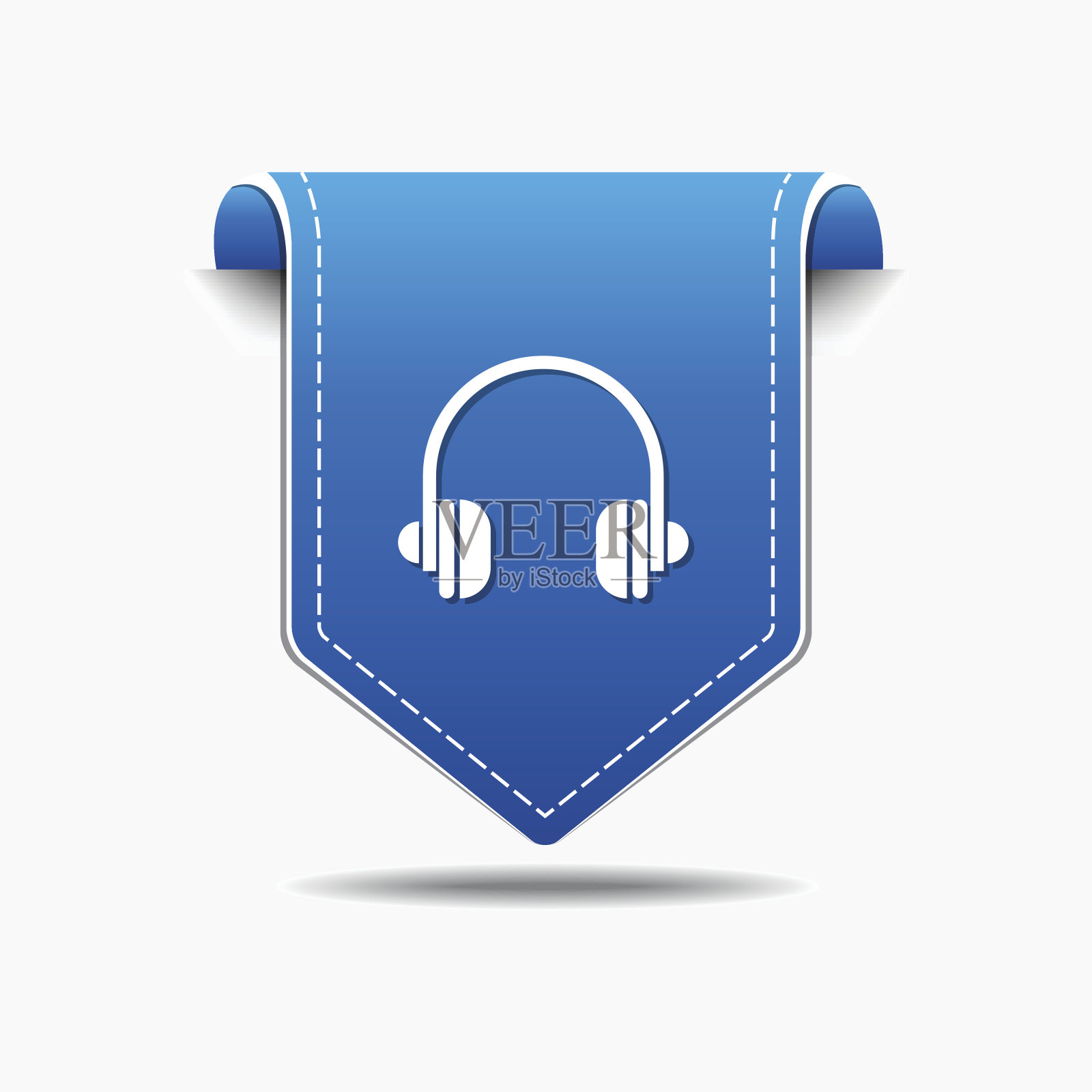 头部手机蓝色矢量图标设计插画图片素材