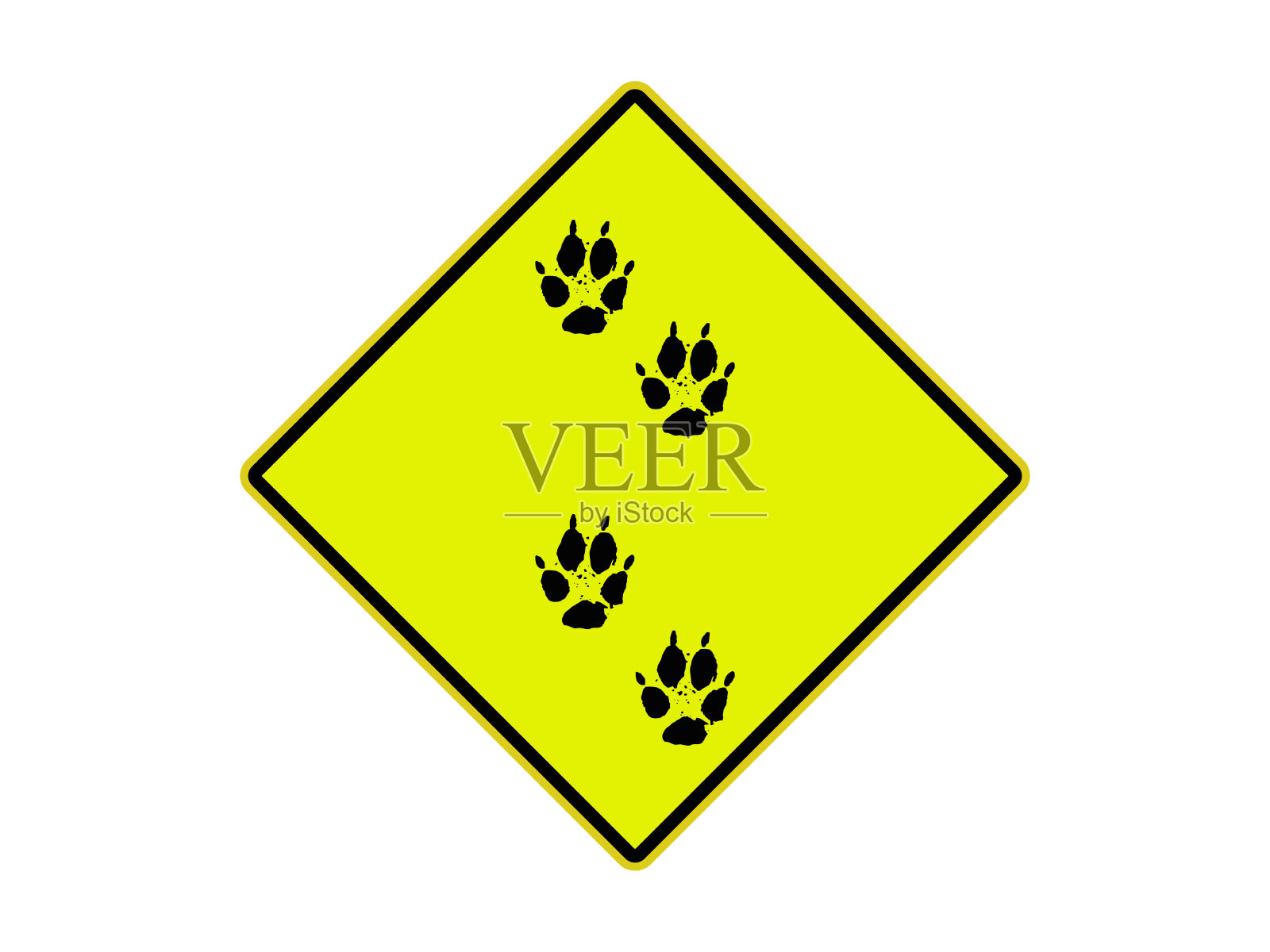 带有动物足迹的美国路牌照片摄影图片