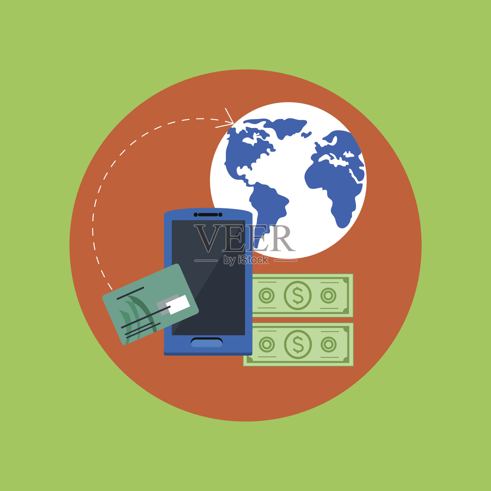 无线业务付款插画图片素材