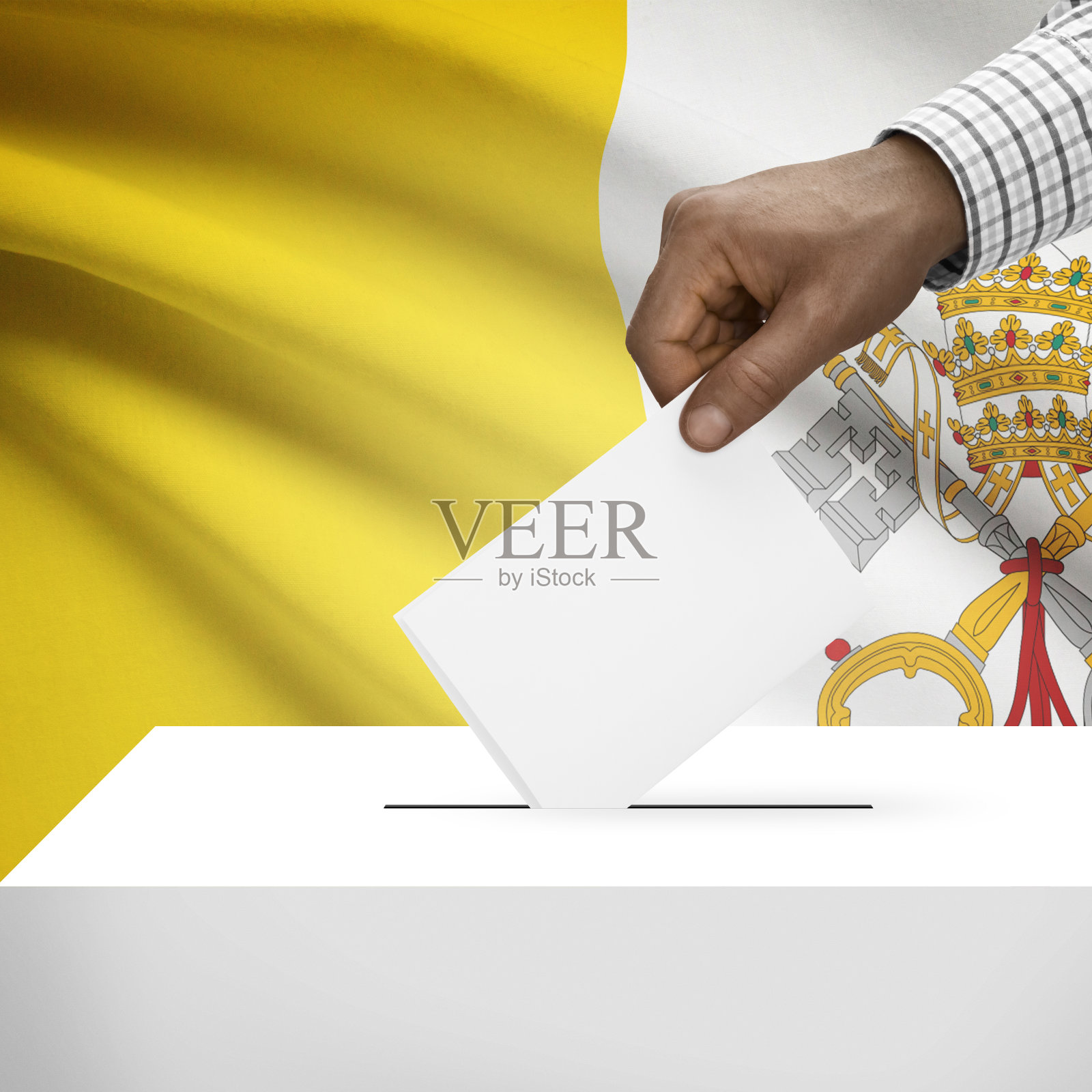 带有国旗系列的投票箱-梵蒂冈城国照片摄影图片