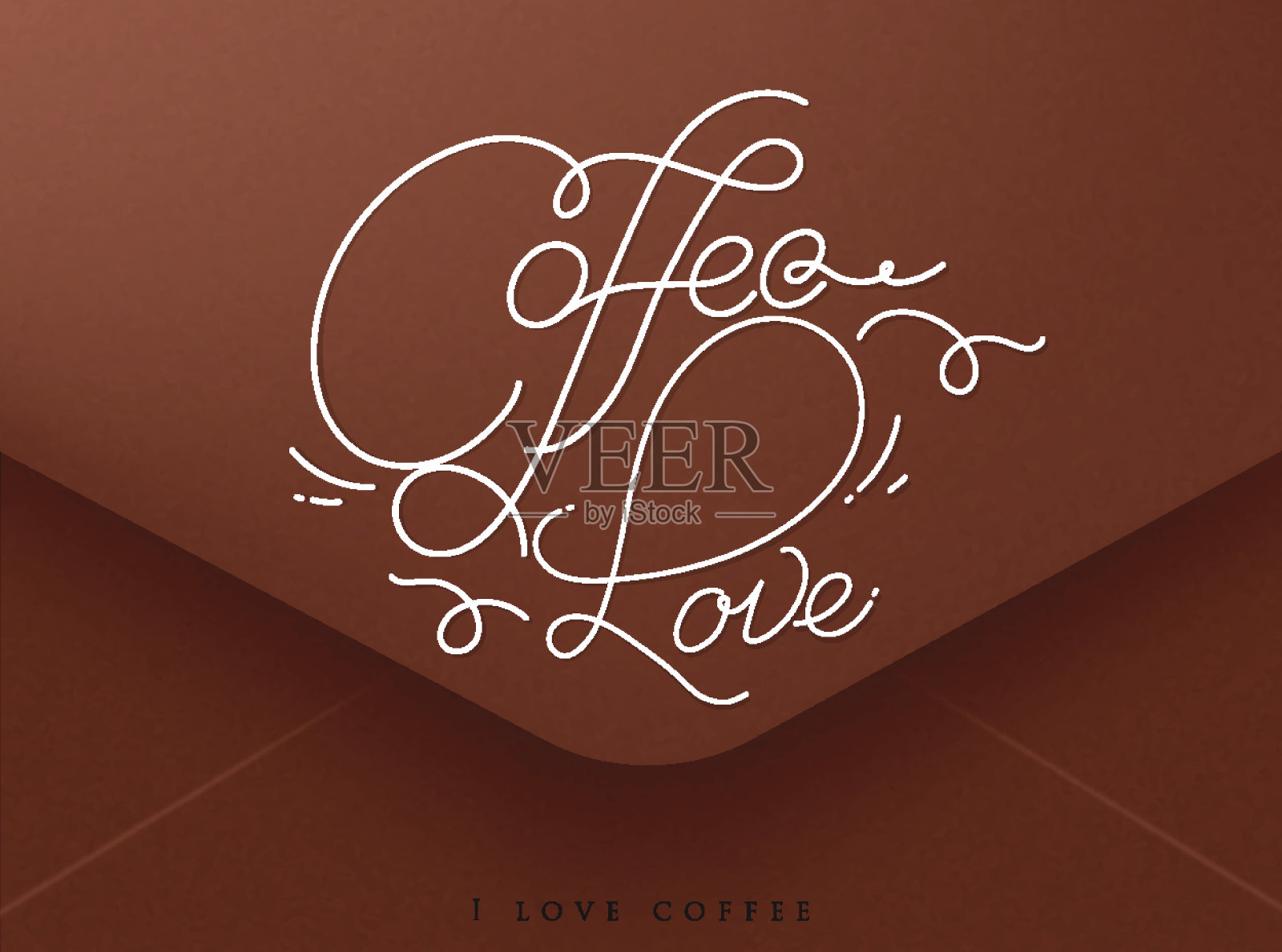 情人节信封咖啡插画图片素材