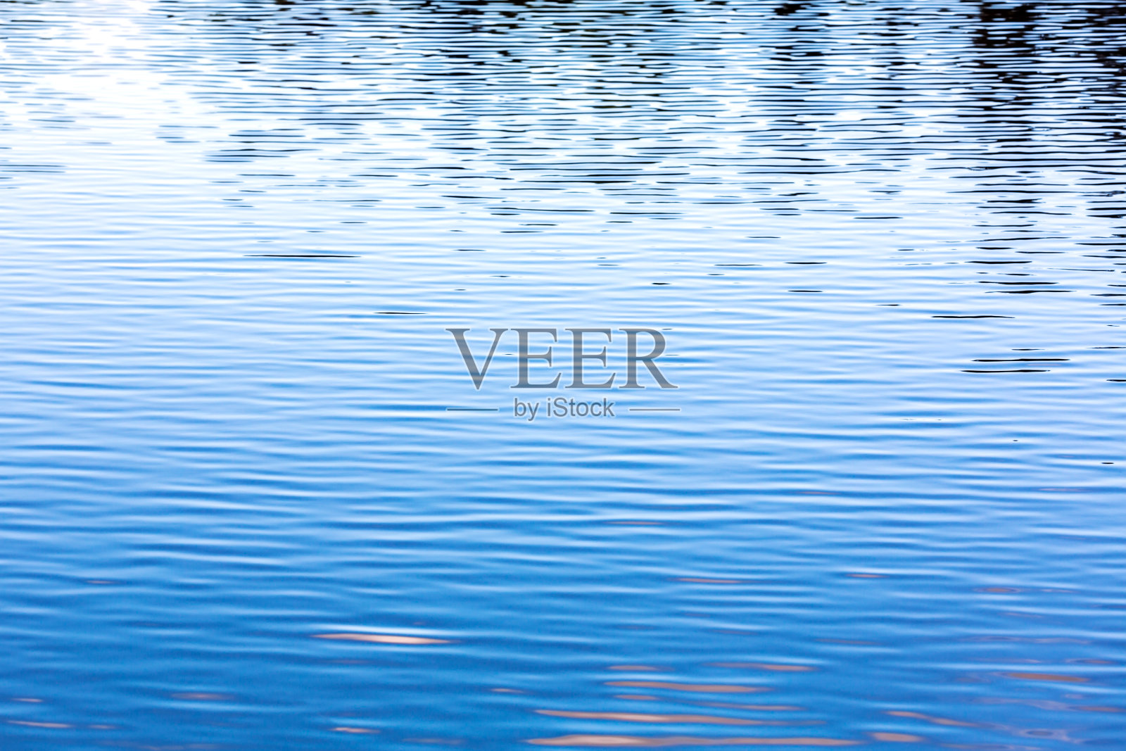 有小涟漪的平静的水照片摄影图片