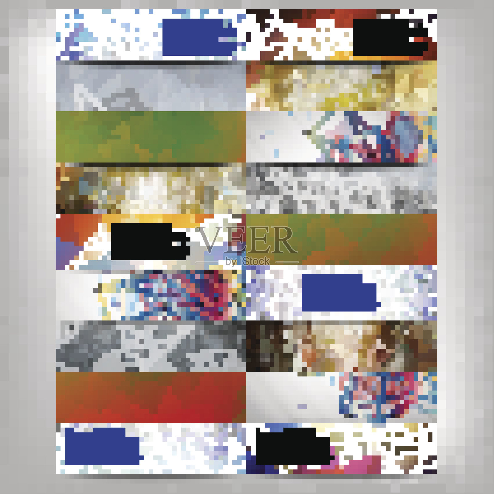 大彩色抽象横幅集。概念三角形设计矢量模板。插画图片素材