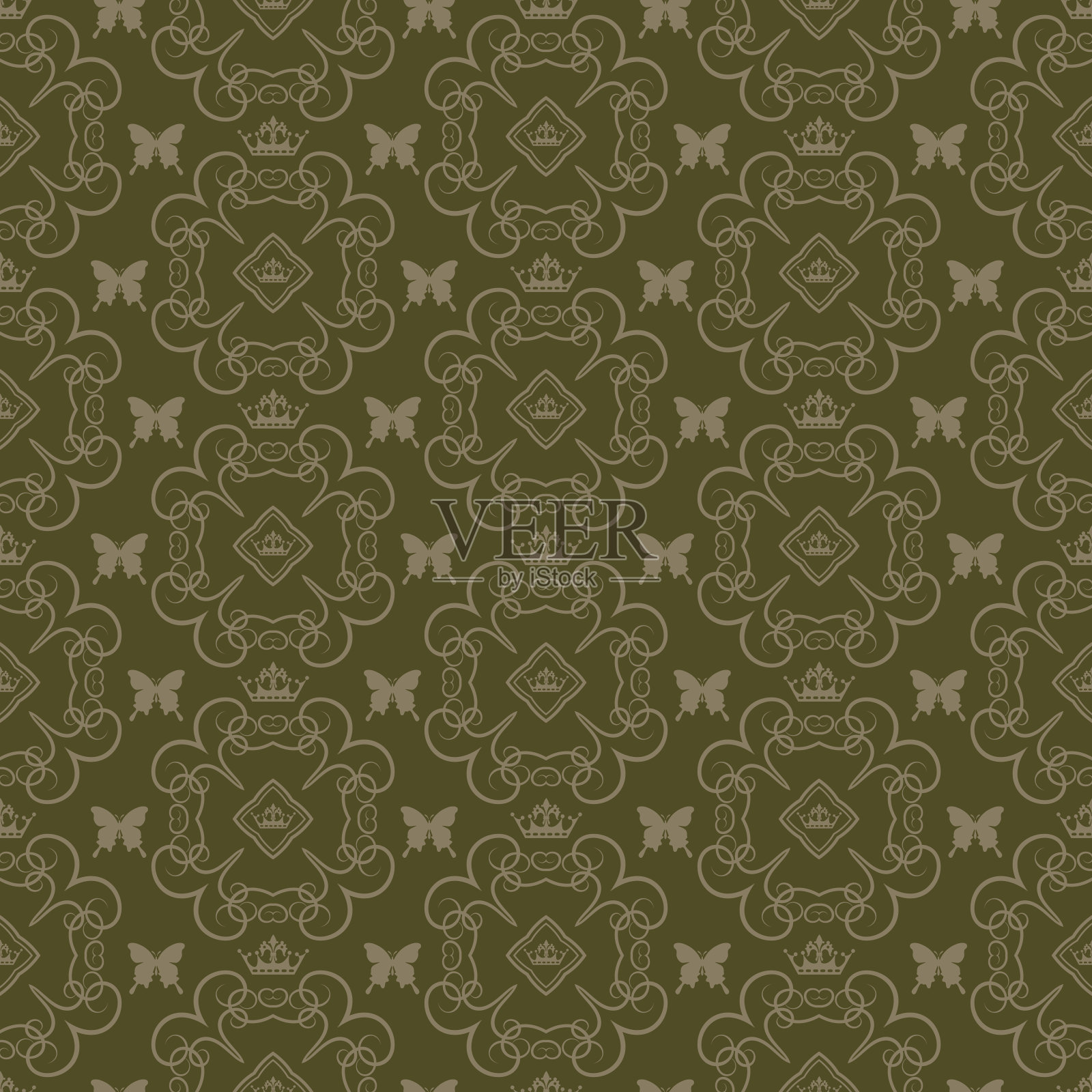 复古墙纸背景(无缝)插画图片素材