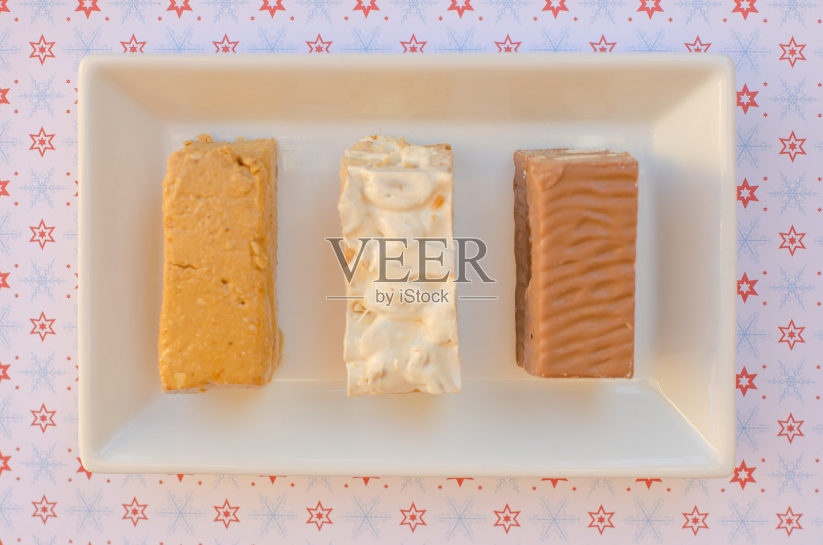 牛轧糖是西班牙典型的圣诞甜点照片摄影图片