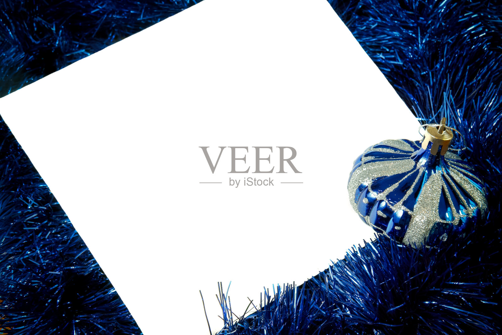 装饰和金属箔的圣诞卡照片摄影图片