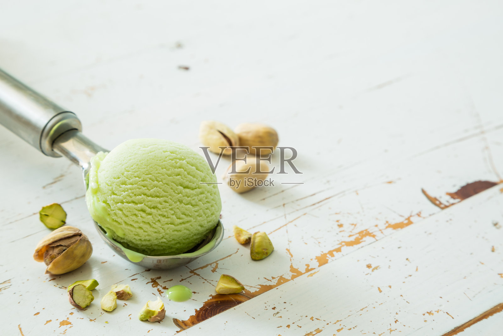 一勺意大利薄饼冰淇淋照片摄影图片