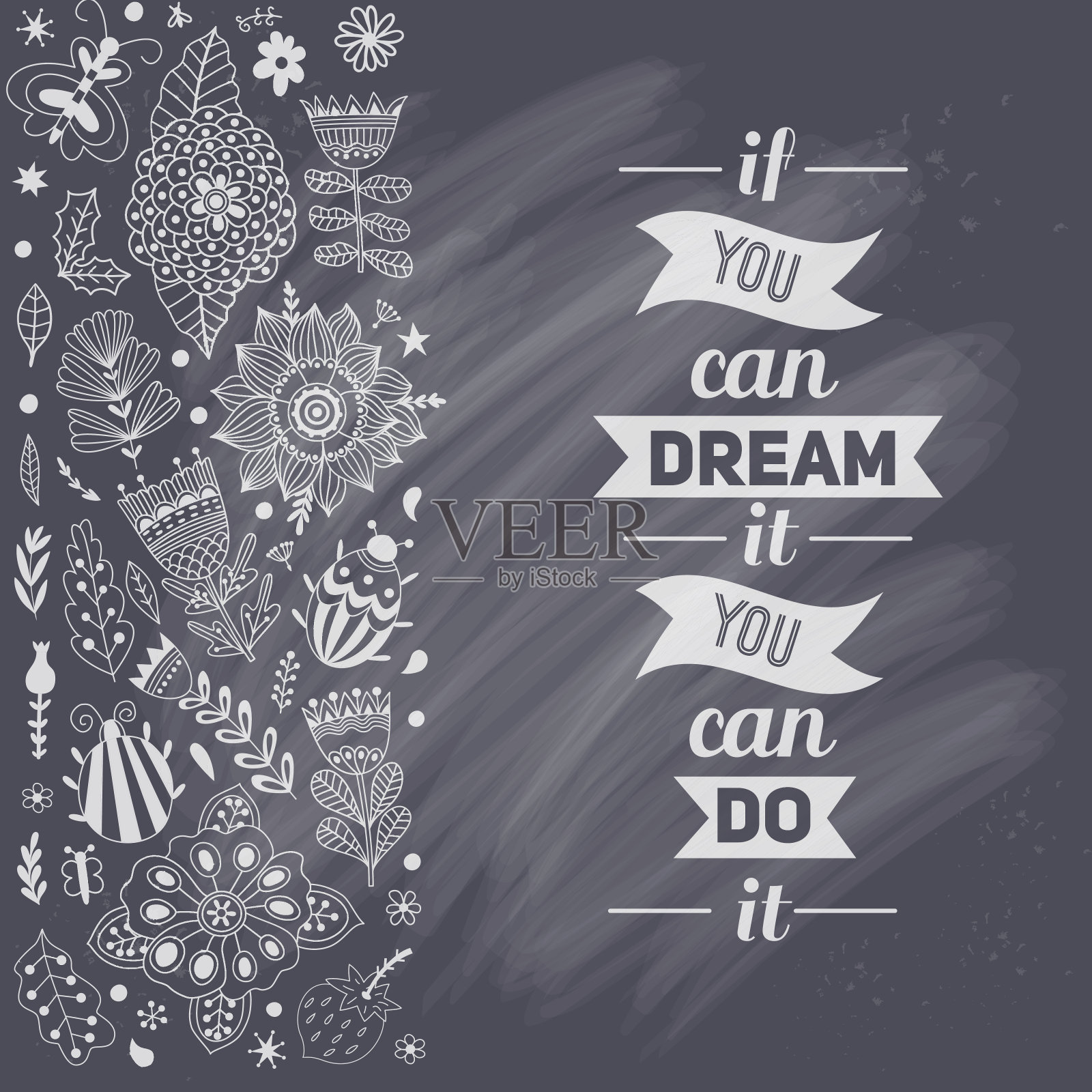 矢量插图制成的花和香草插画图片素材