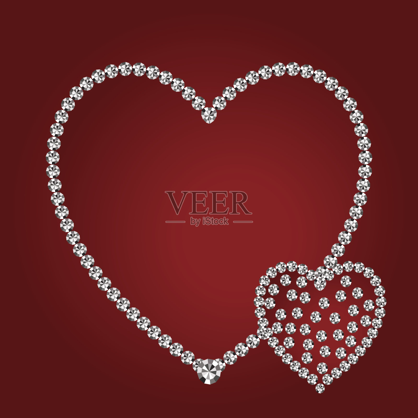 闪亮的钻石心插画图片素材