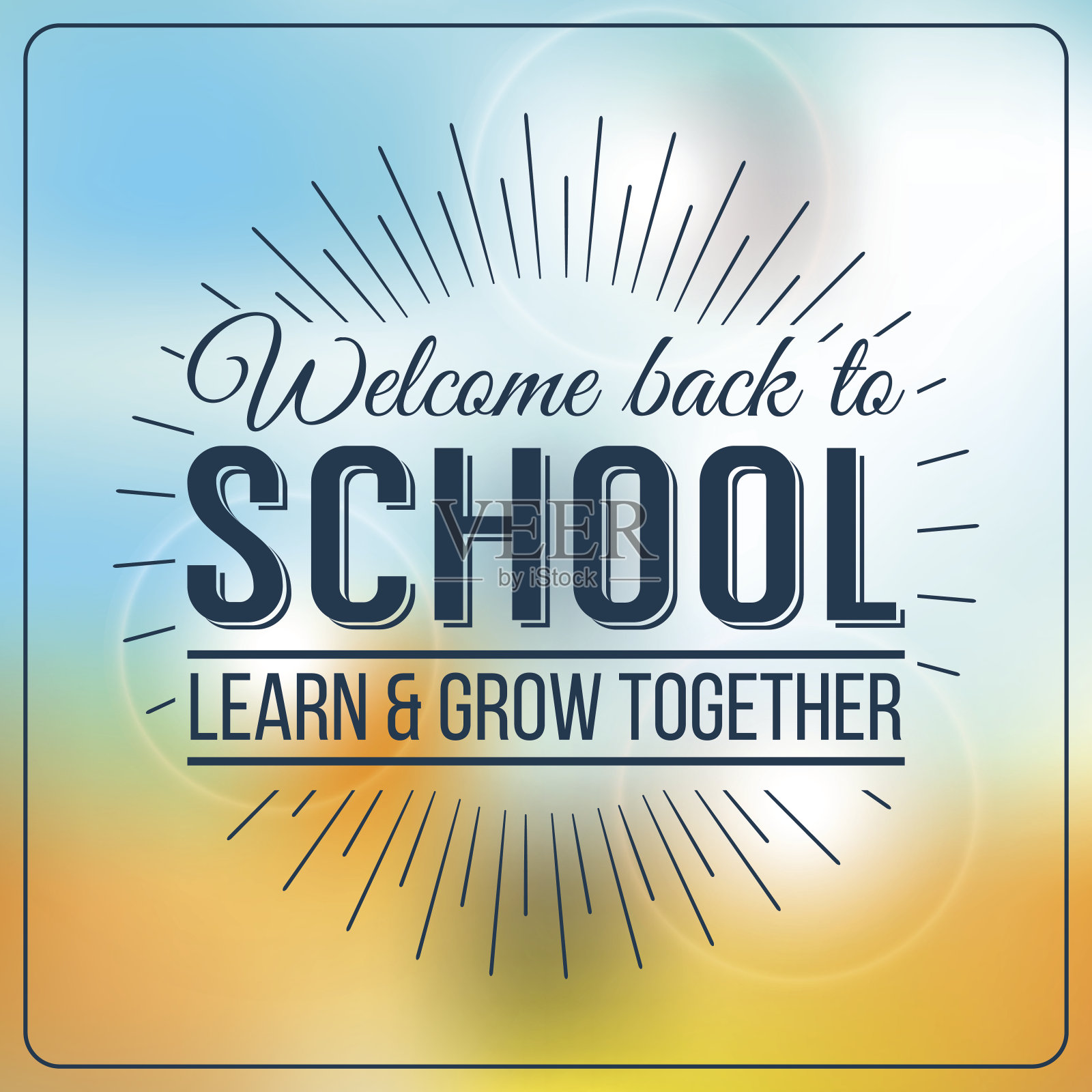 回到学校排版-复古风格回到学校插画图片素材