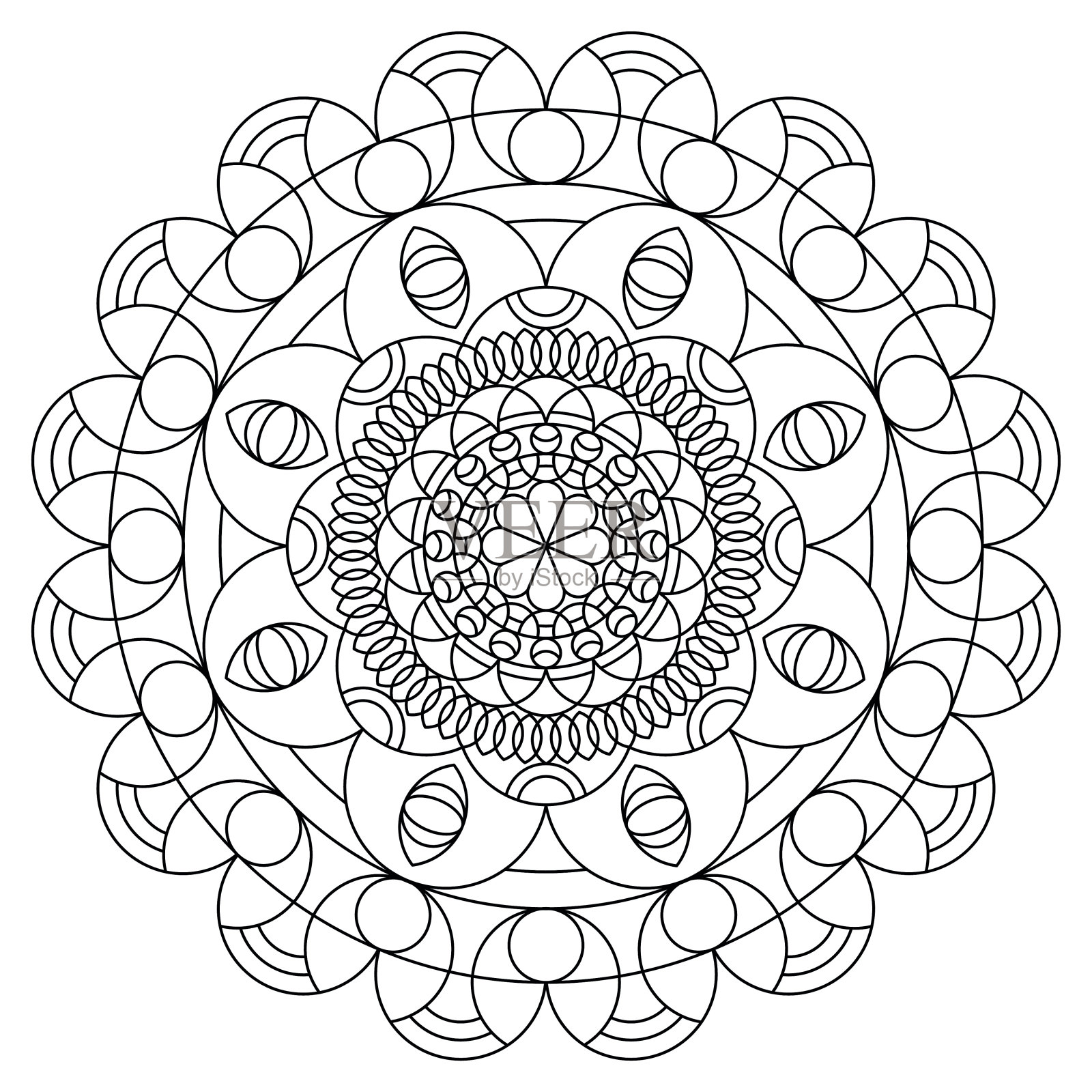 曼荼罗彩色书插画图片素材