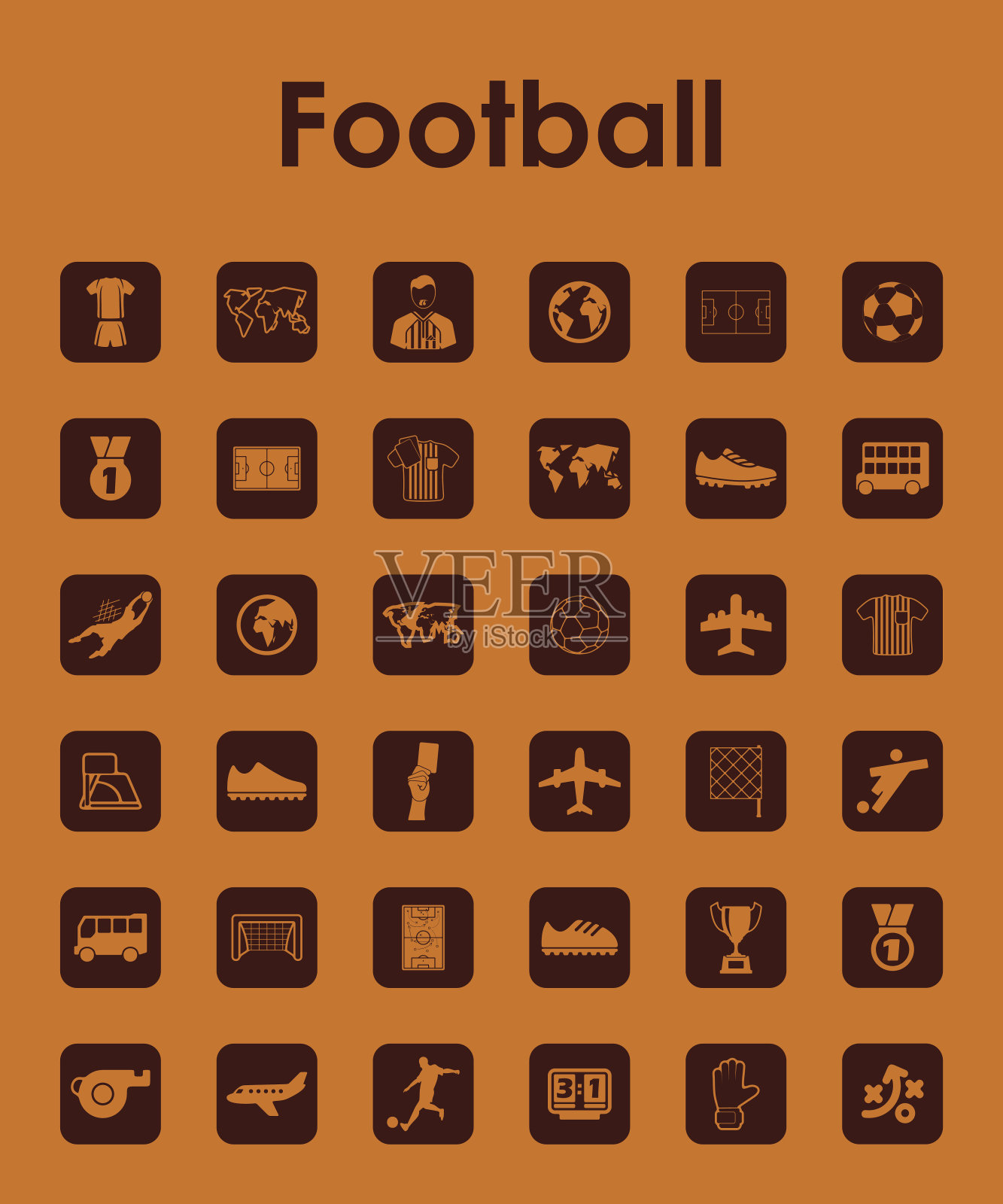 一套足球简单图标图标素材