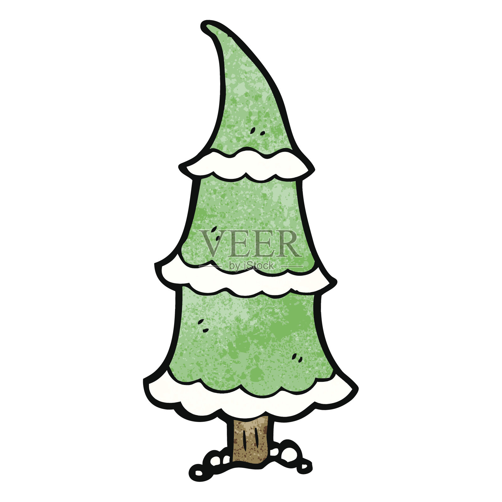 卡通圣诞树插画图片素材