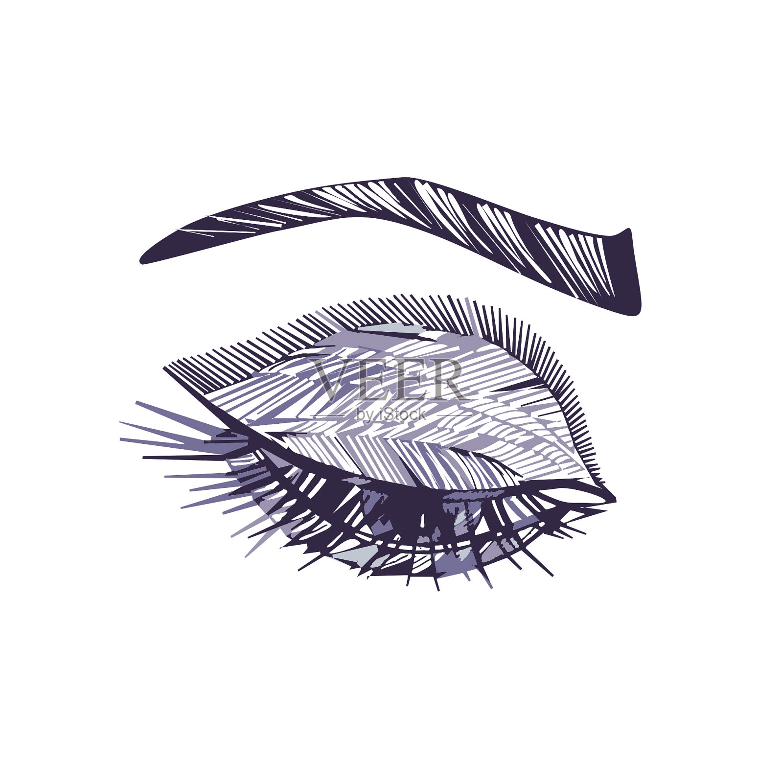 画眼睛。图形的风格。插画图片素材