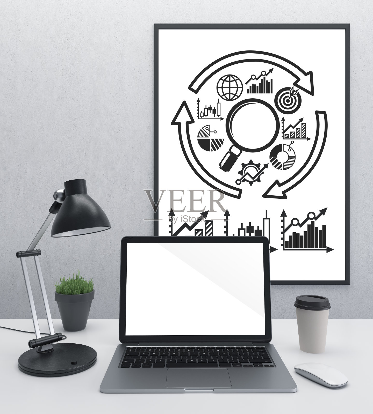 有电脑的工作场所照片摄影图片