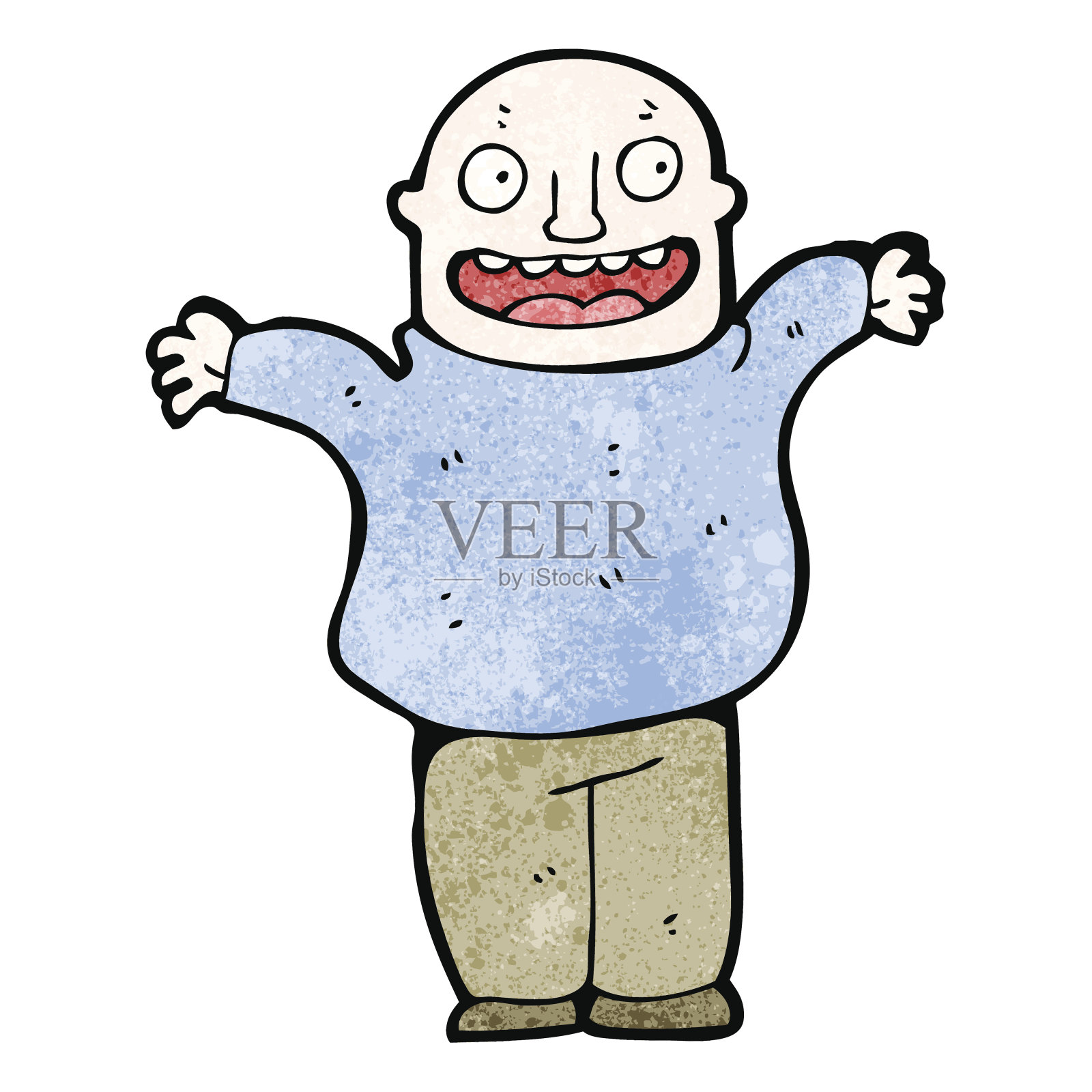 卡通快乐光头男人插画图片素材