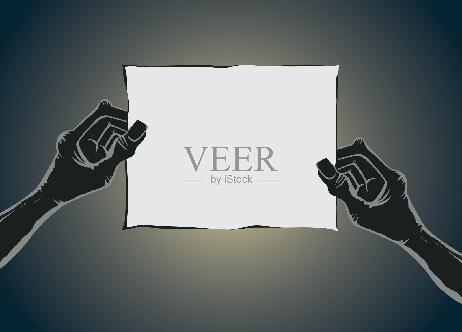 僵尸手握旧纸无文字设计元素图片