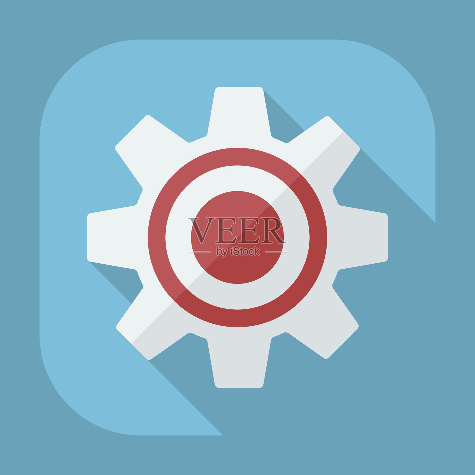 扁平的现代设计与影子齿轮插画图片素材